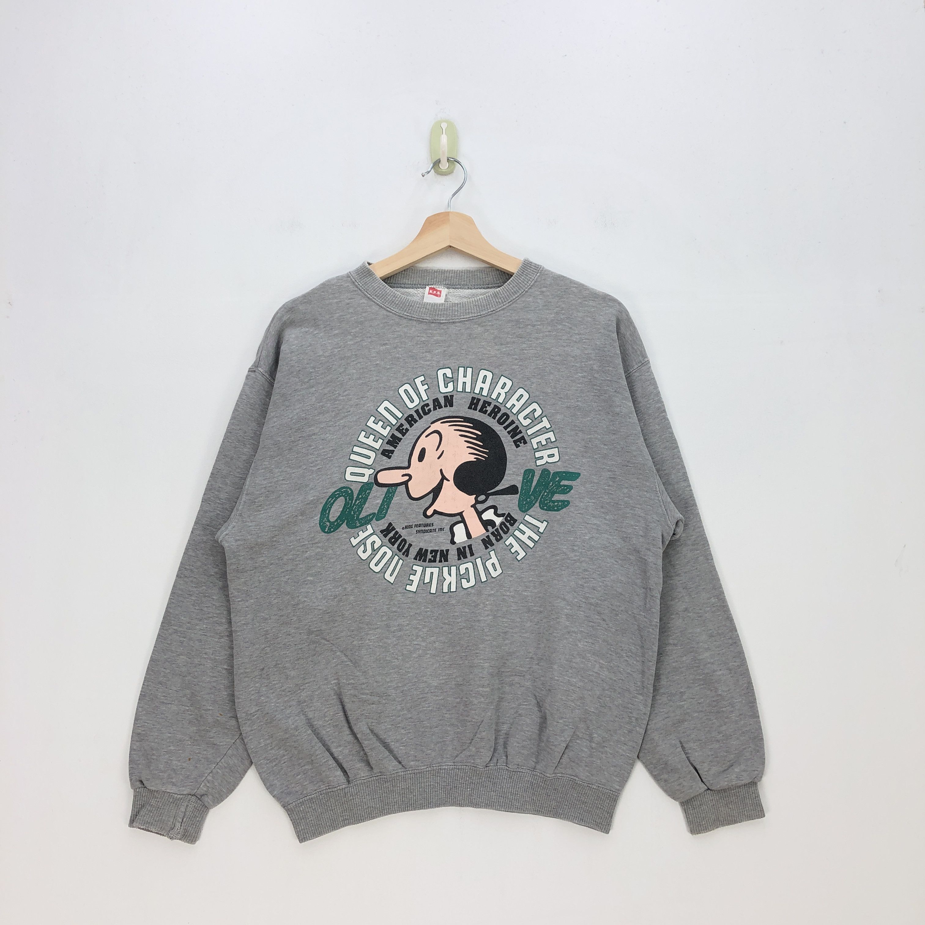 Cartoon Network Vintage Popeye Olive Animated Crewneck Sweatshirt Sweater Size US L / EU 52-54 / 3 - 1 Thumbnail