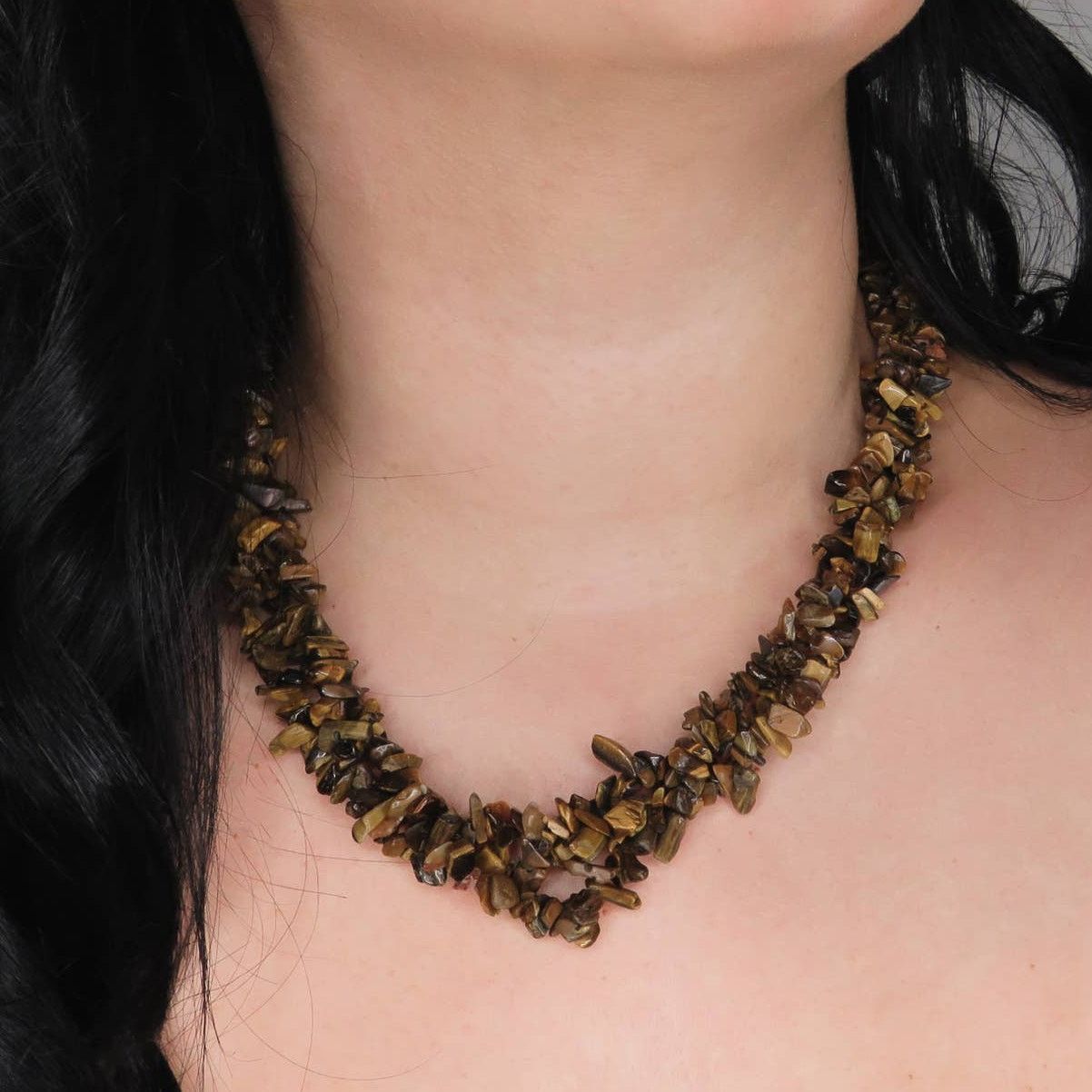 Vintage 1990s Vintage Tiger's Eye Stone Chunky Necklace Size ONE SIZE - 2 Thumbnail