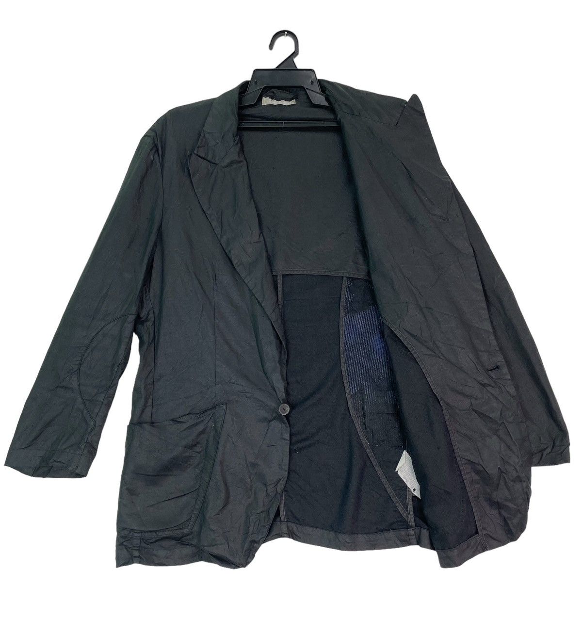 Vintage Vtg 90s E-Play boro stitch design part coated black jacket Size US XL / EU 56 / 4 - 1 Thumbnail