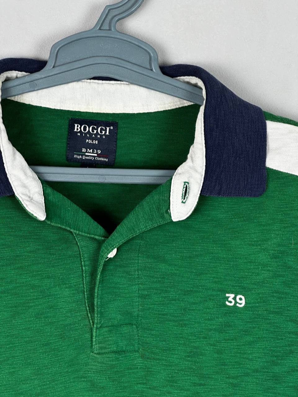 Boggi Vintage Boggi Milano 39 Luxury Green Polo T Shirt Size US L / EU 52-54 / 3 - 4 Thumbnail