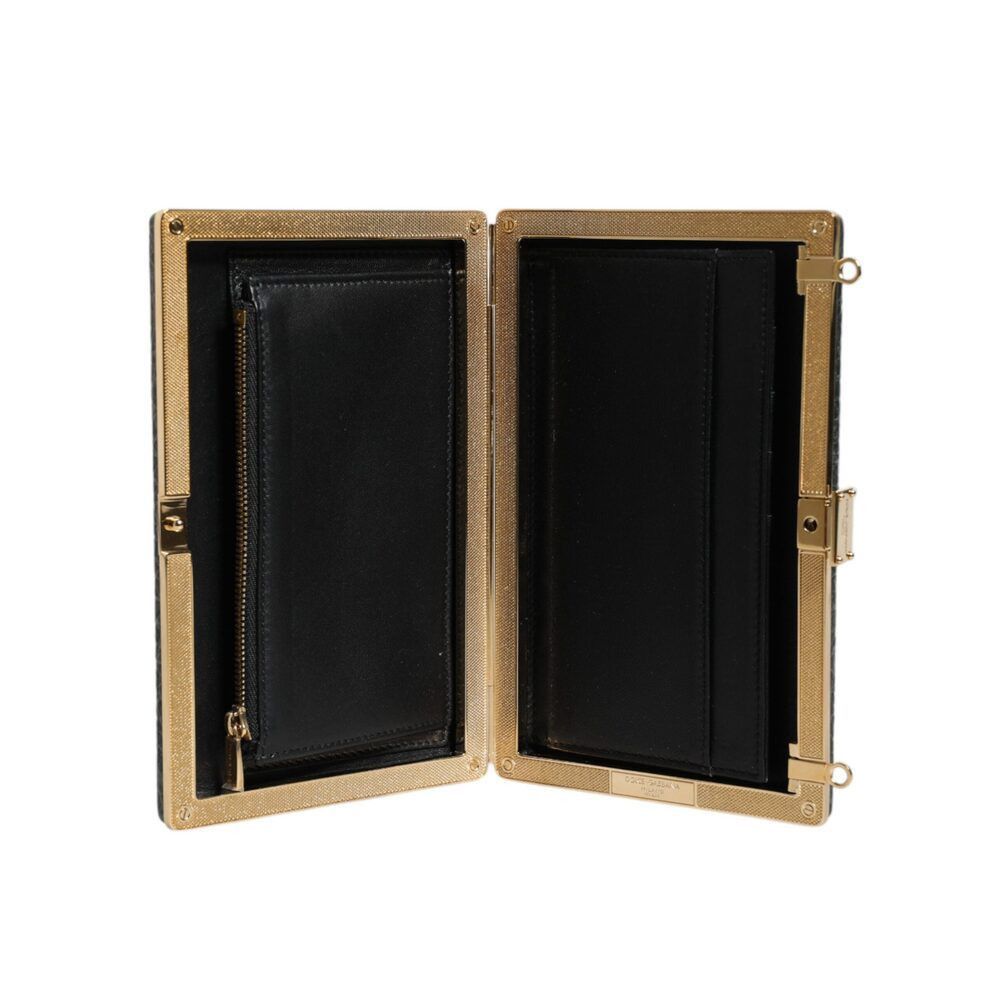 Dolce & Gabbana Dolce & Gabbana Black Leather Clutch Evening Crossbody Bag W Size ONE SIZE - 7 Thumbnail