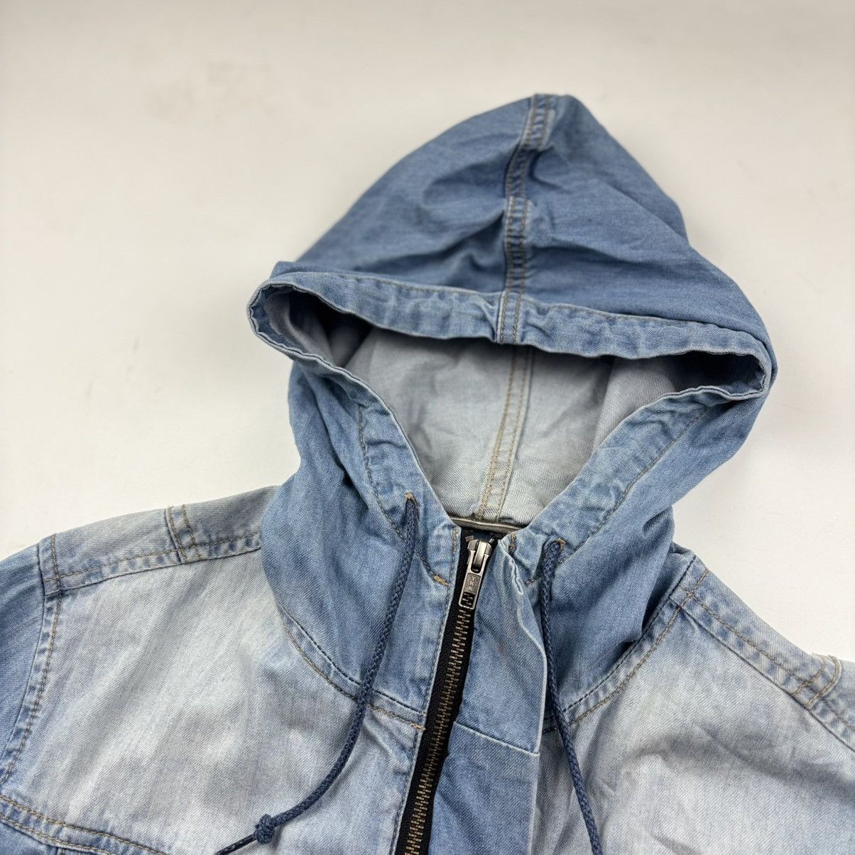 Tornado Mart Tornado Mart Washed Denim Hooded Shirt Size US M / EU 48-50 / 2 - 4 Thumbnail