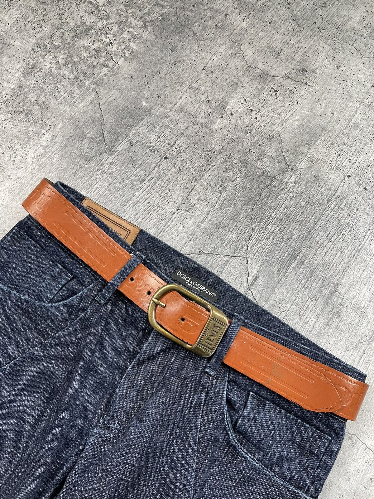 Levi's × Vintage Vintage Levi’s Monogram Leather Belt Size ONE SIZE - 2 Thumbnail