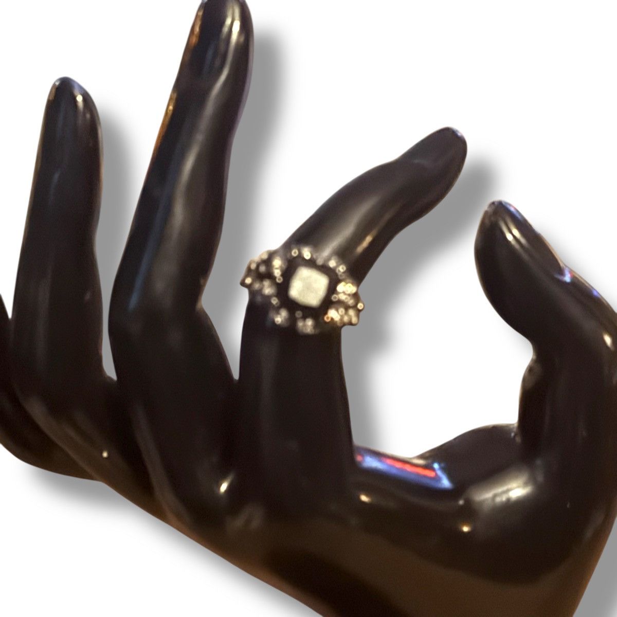 Other Gothic dark silver tone black princess cut skull ring Size ONE SIZE - 10 Thumbnail