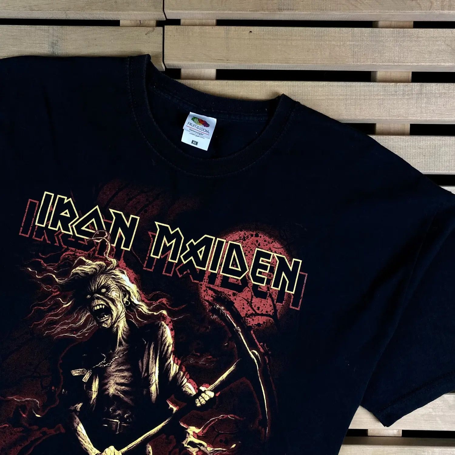 Band Tees × Iron Maiden × Vintage Mens Vintage T Shirt Iron Maiden Big Print Size XL Size US XL / EU 56 / 4 - 2 Thumbnail