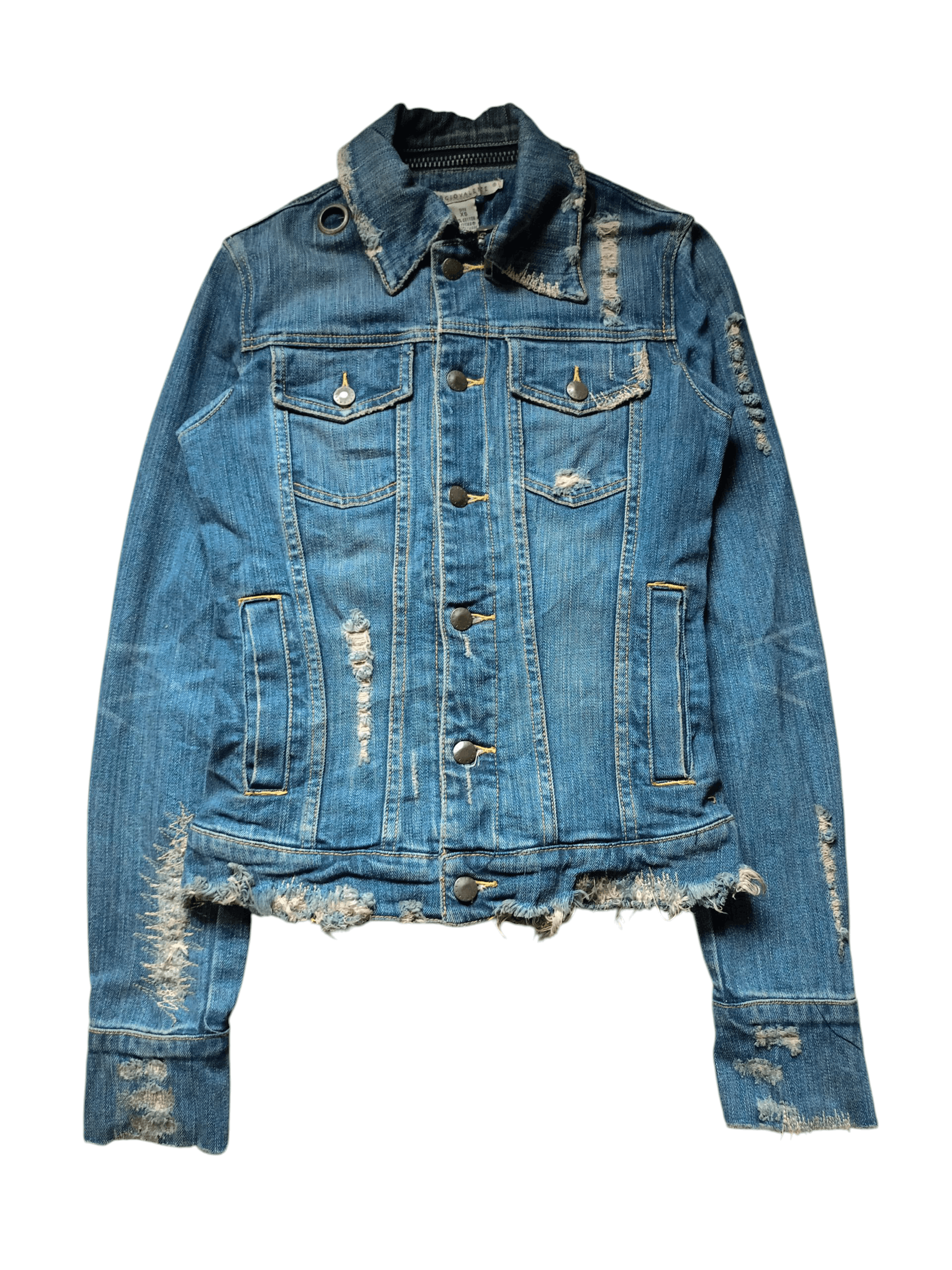 Other 2000s Sergio Valente Distressed Denim Jacket style LGB Size US XS / EU 42 / 0 - 3 Thumbnail