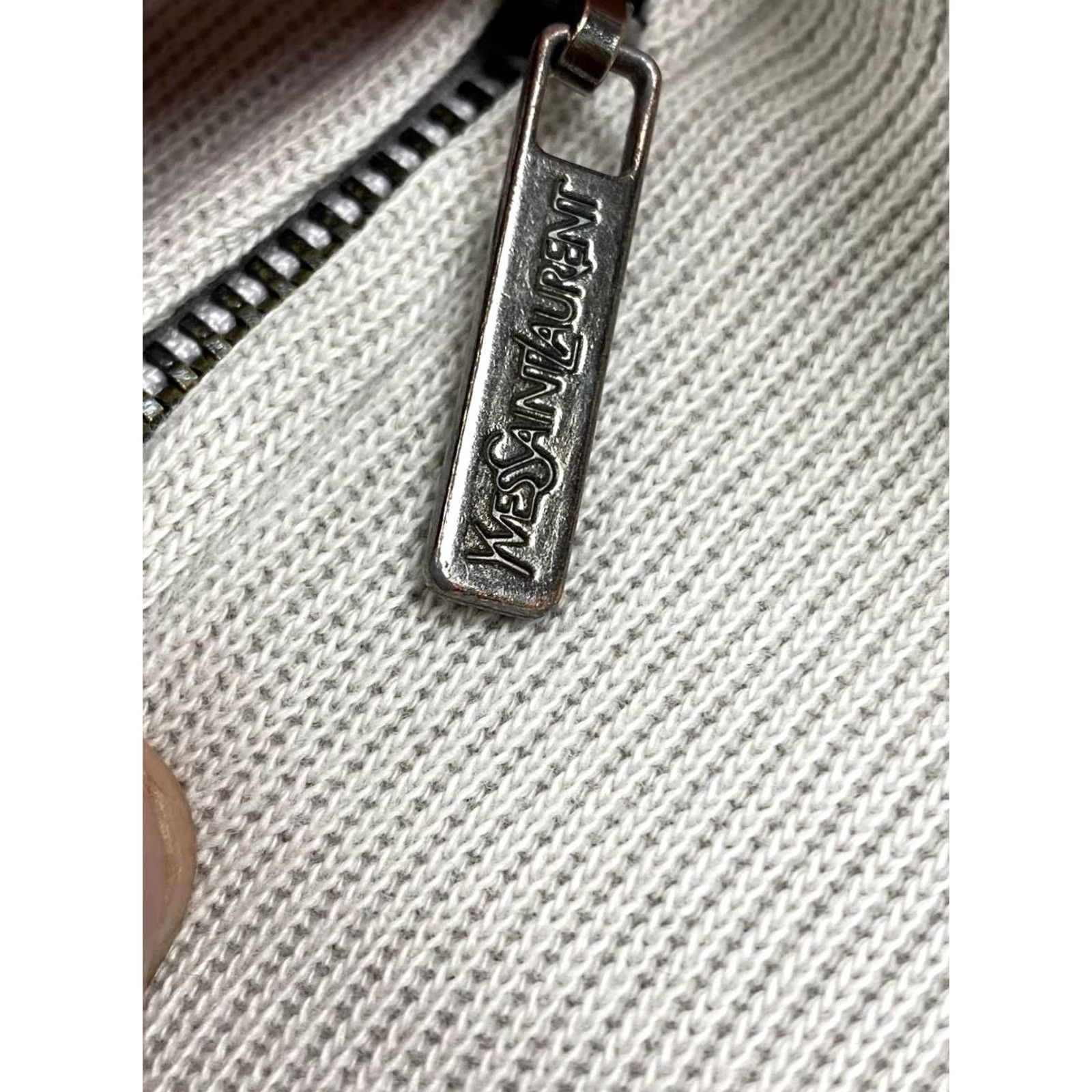Yves Saint Laurent YSL Sweatshirt Full Zip Men L White Saint Laurent Logo Cotton Size US L / EU 52-54 / 3 - 6 Thumbnail
