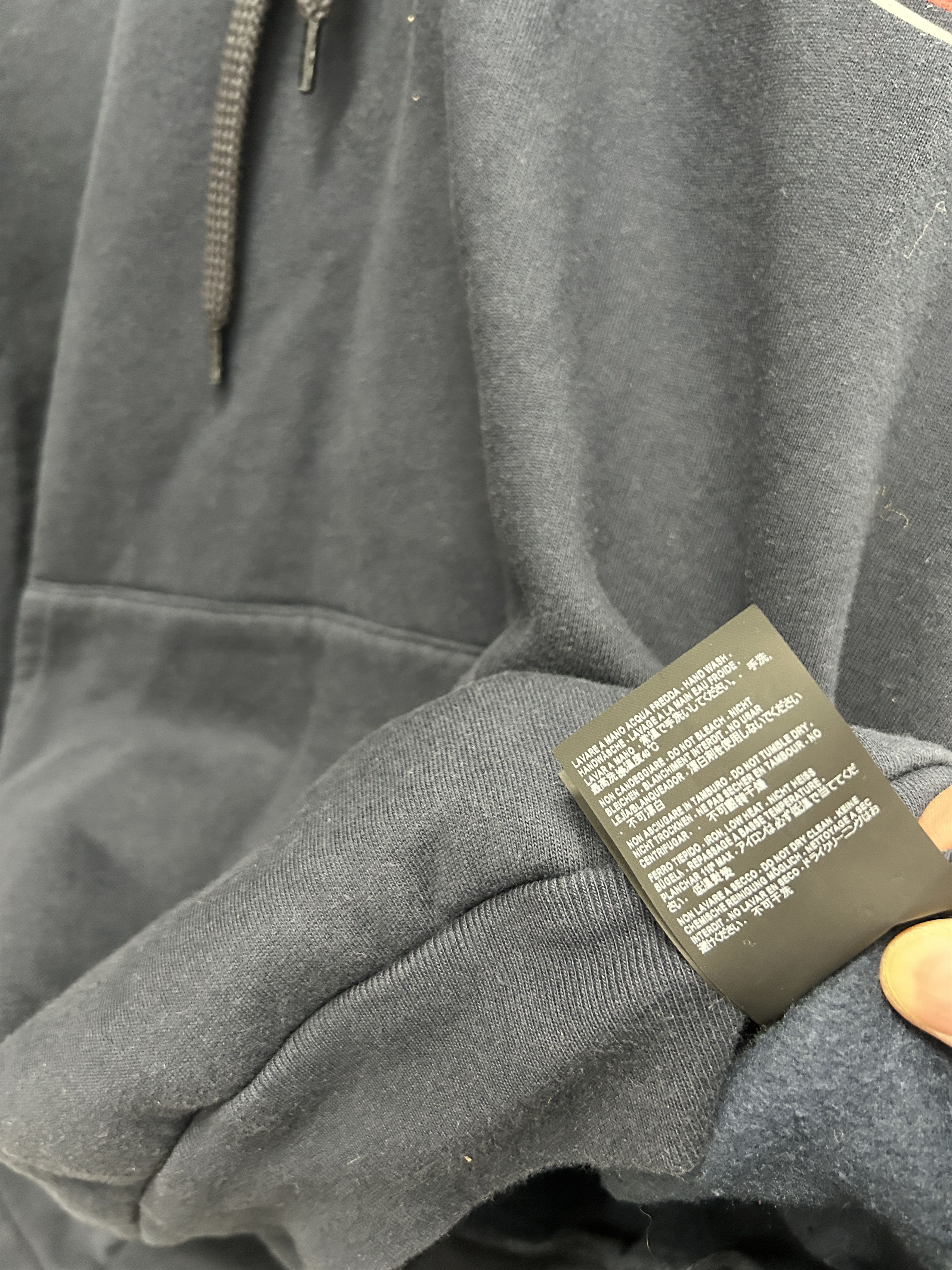 Balenciaga Balenciaga 2018 Campaign Logo Navy Hoodie Pullover Size US XL / EU 56 / 4 - 7 Thumbnail