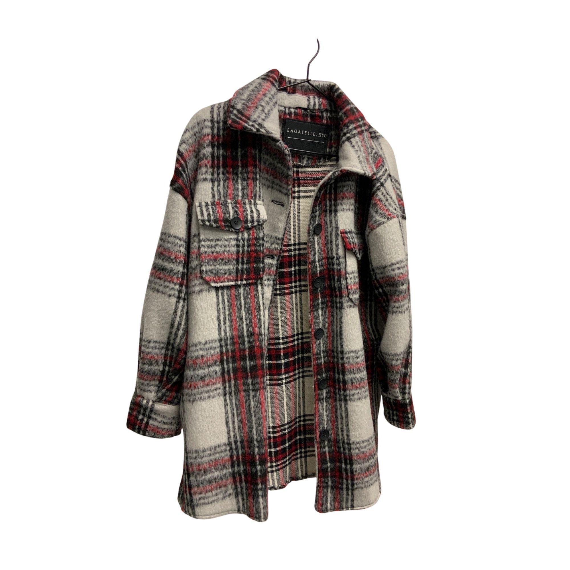 Other Bagatelle Plaid Shacket Jacket Red Black Grey Size XS / US 0-2 / IT 36-38 - 4 Thumbnail
