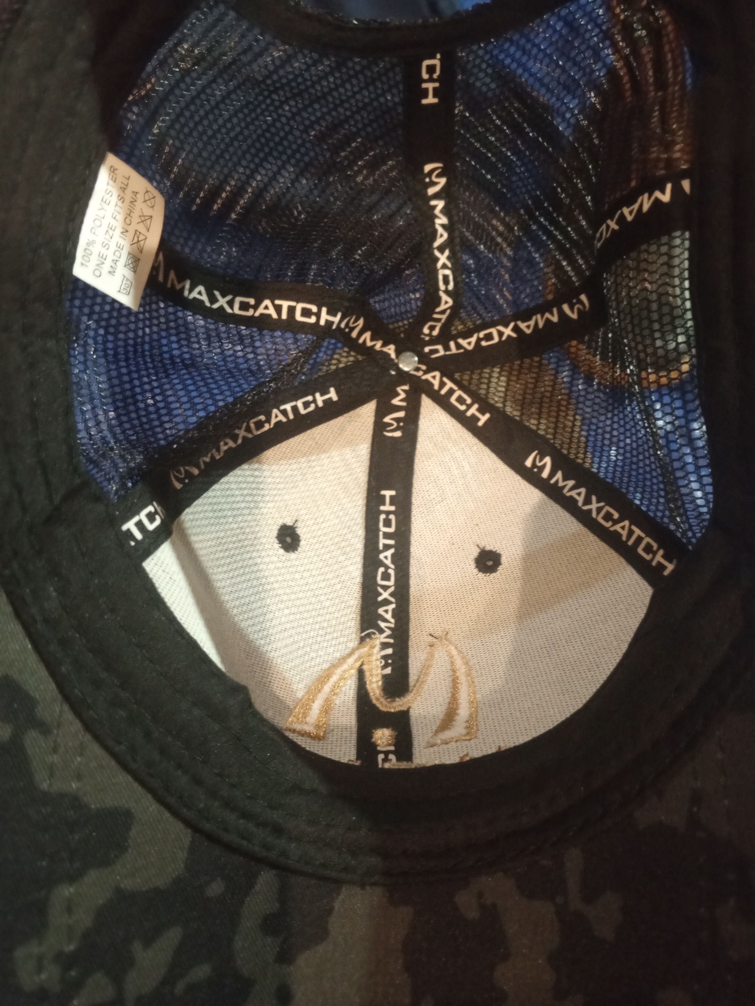 Vintage Maxcatch Fishing hat water pattern angry fish Size ONE SIZE - 2 Thumbnail