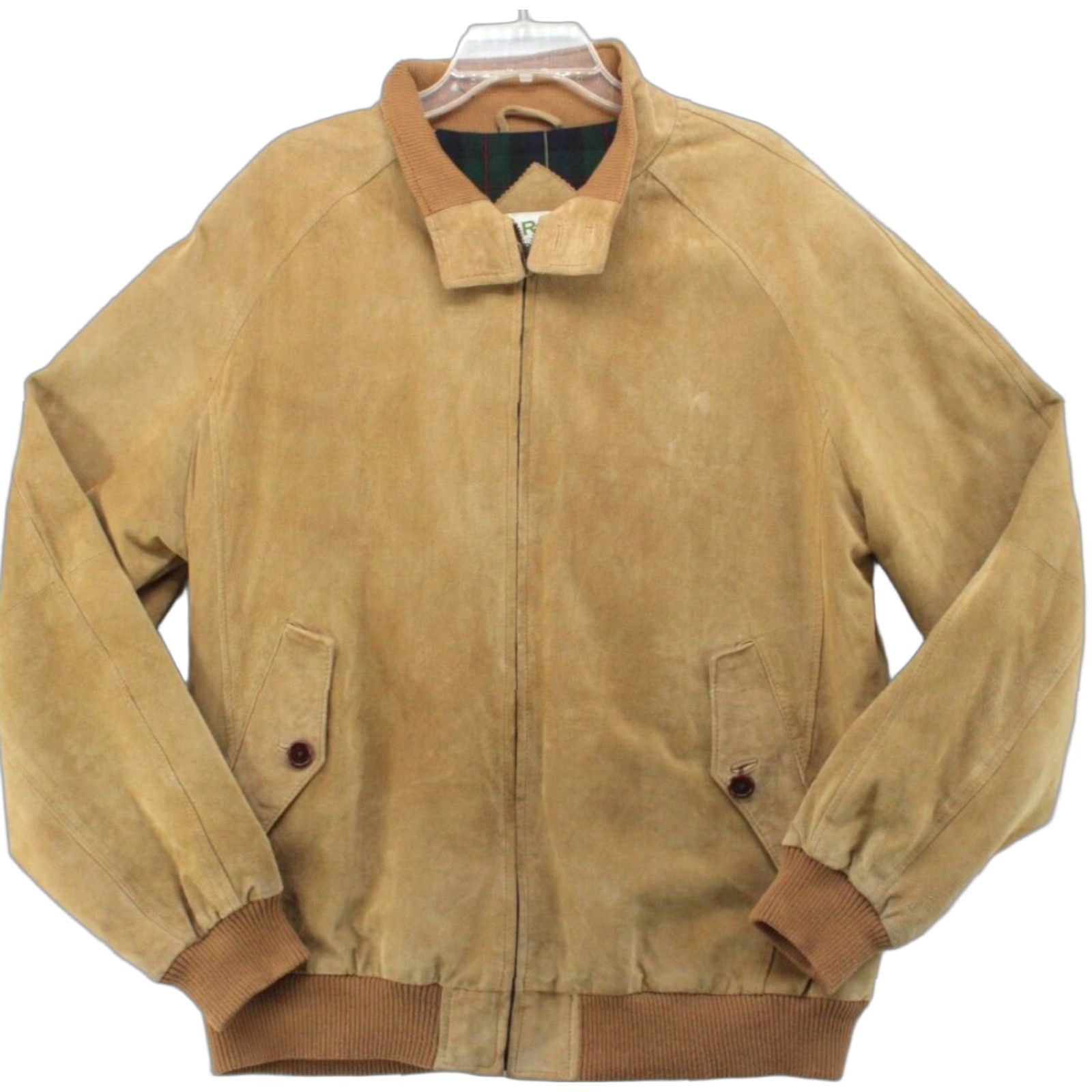 Orvis VINTAGE Orvis Suede Leather Bomber Jacket Mens XL Tan High Collar Preppy Pockets Size US XL / EU 56 / 4 - 1 Thumbnail
