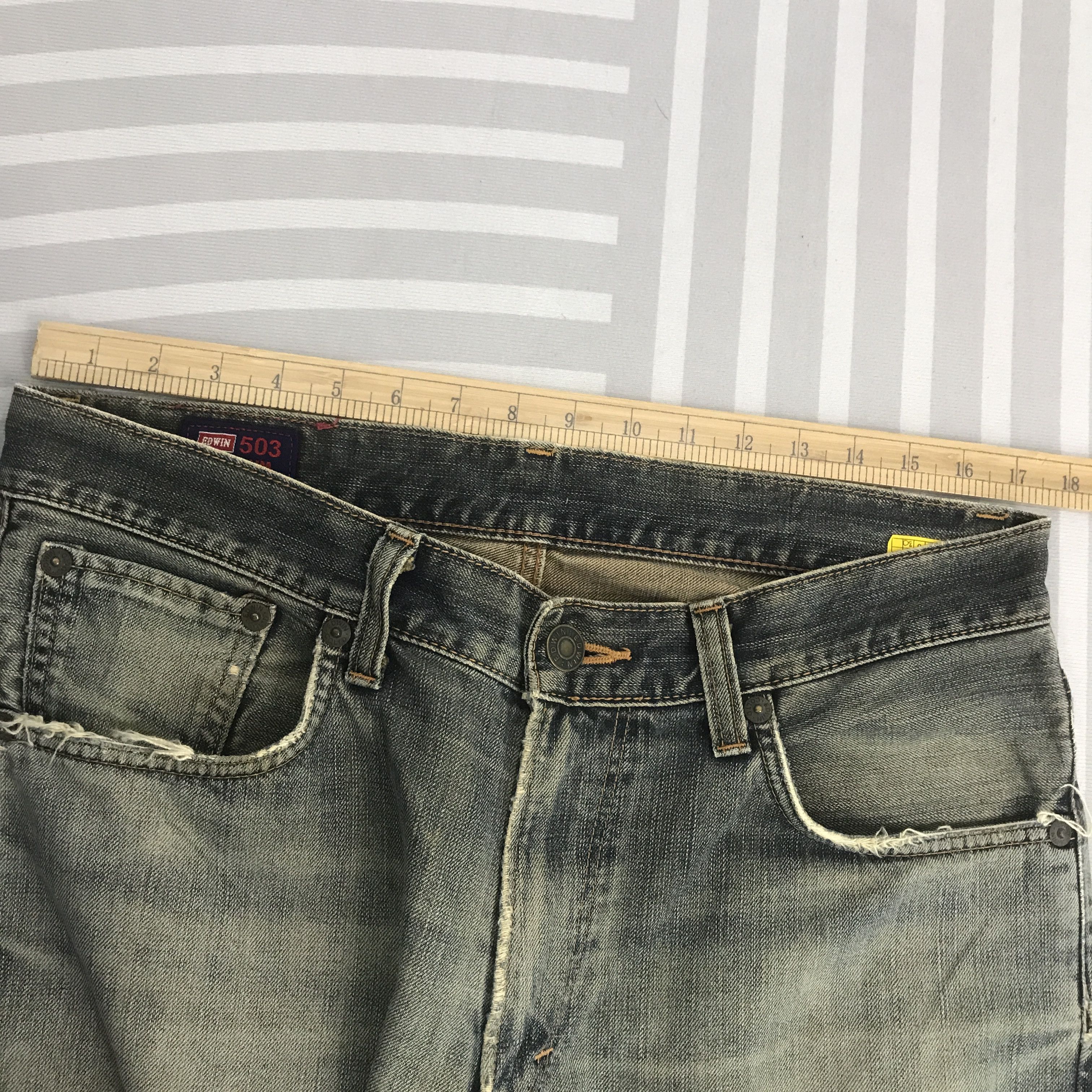 Edwin × Vintage Rusty Denim Edwin 503 Premium Distressed pants Size US 34 / EU 50 - 8 Thumbnail