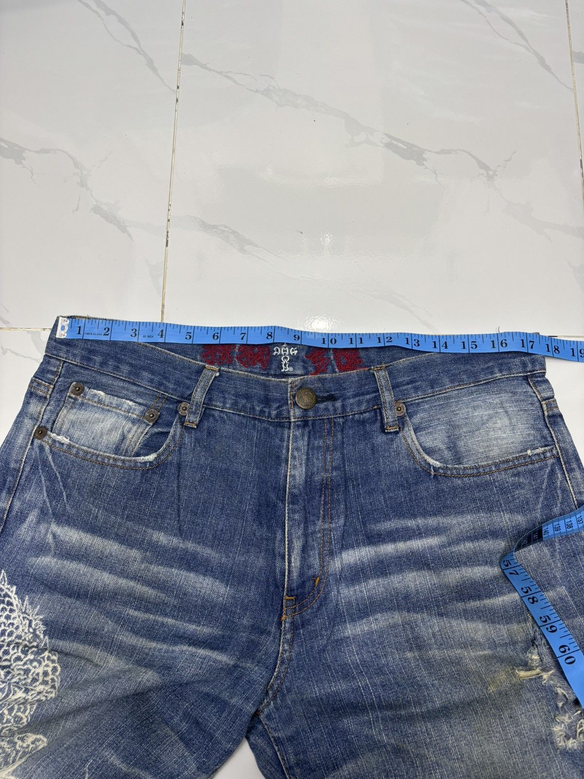 Dogtown 🔥DOGTOWN BLACK DRAGON EMBROIDERED BAGGY DENIM JEANS Size US 35 - 13 Thumbnail