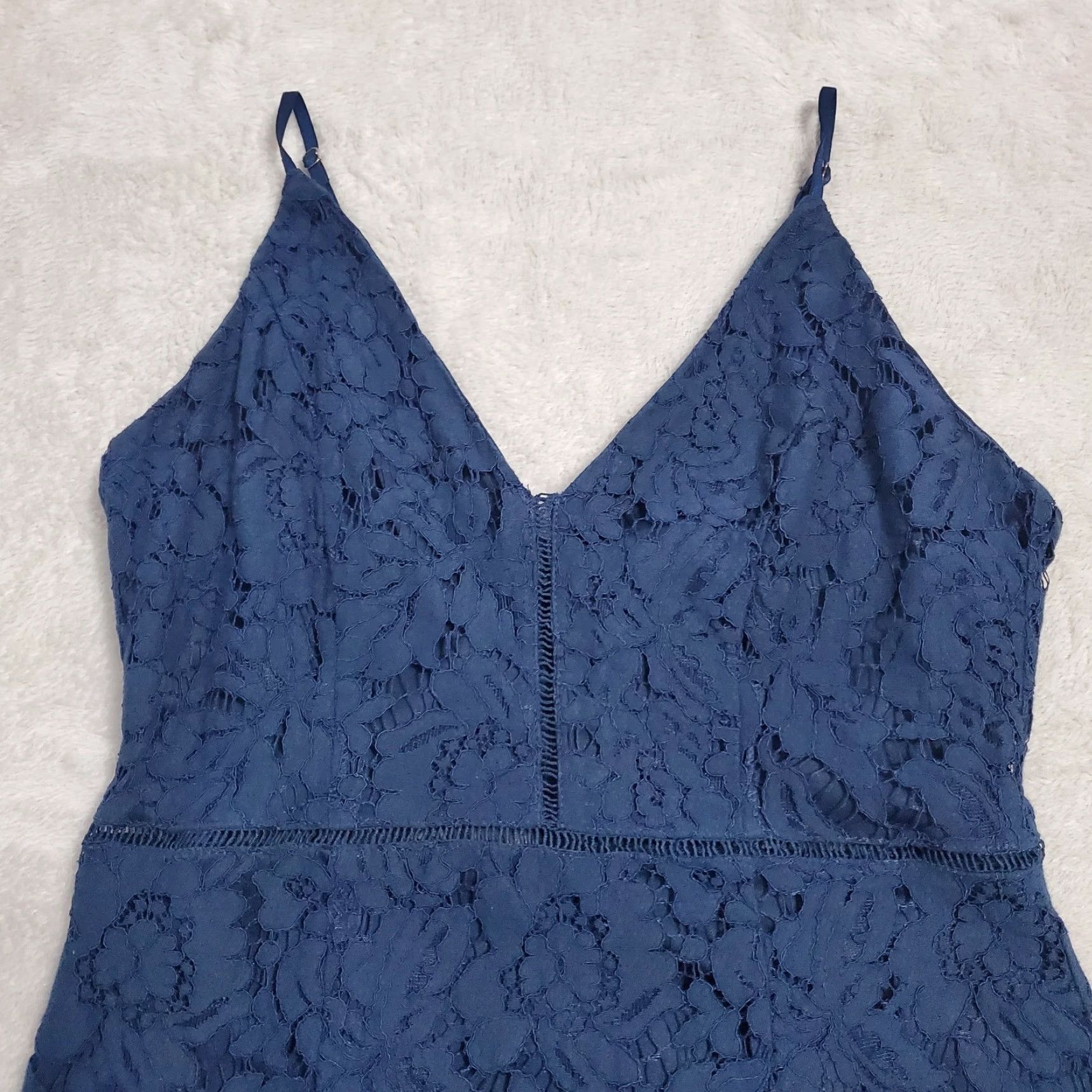 ASTR The Label ASTR The Label Dress Women M Blue Lace Spaghetti Strap Lattice Inset Party Y2K Size M / US 6-8 / IT 42-44 - 4 Thumbnail