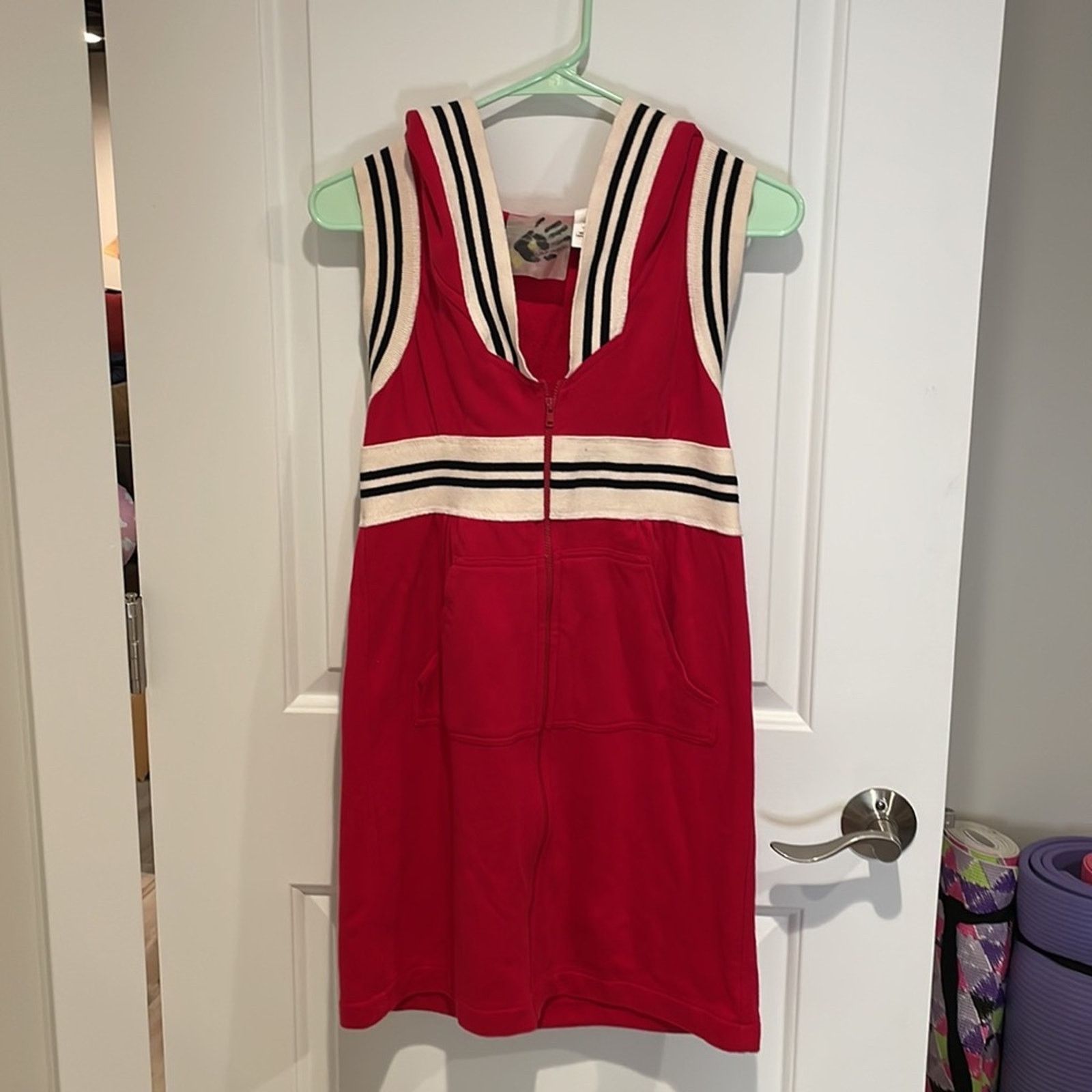 Norma Kamali Norma Kamala x Everlast red striped sleeveless zip dress S Size S / US 4 / IT 40 - 4 Thumbnail