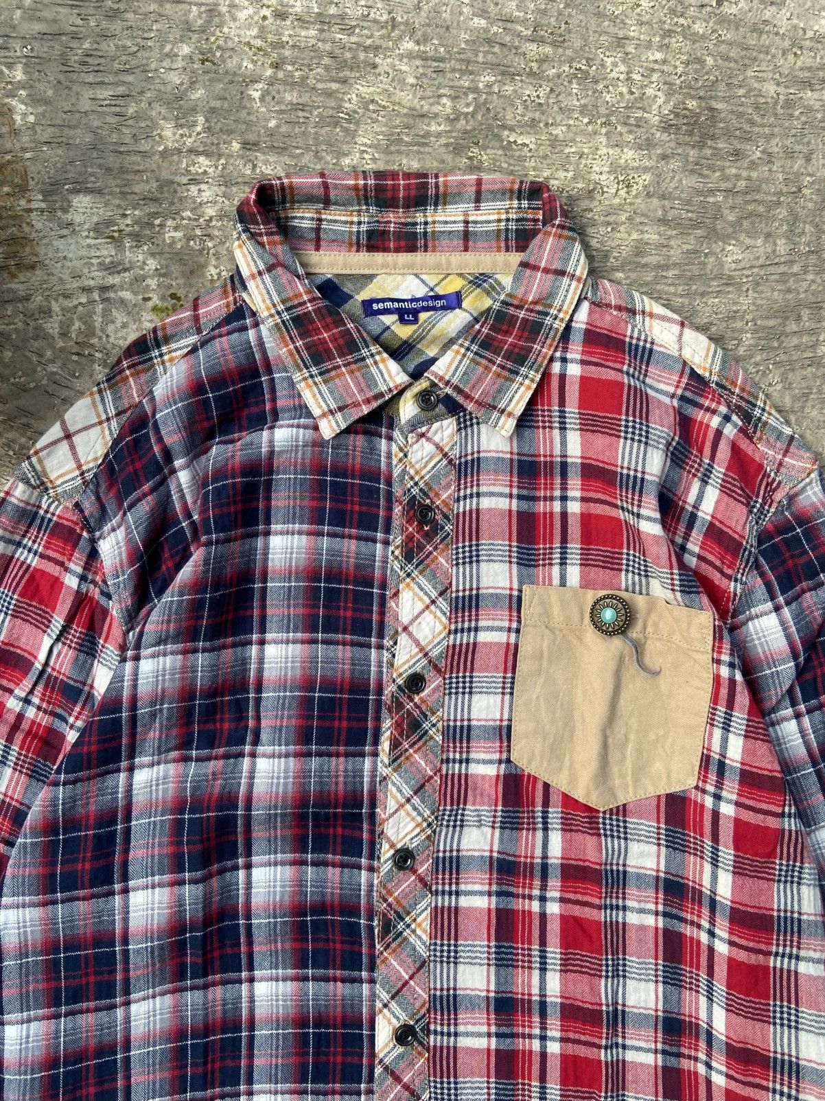 Japanese Brand × semanticdesign Semantic Design Plaid Flannel Shirt Size L / US 10 / IT 46 - 2 Thumbnail