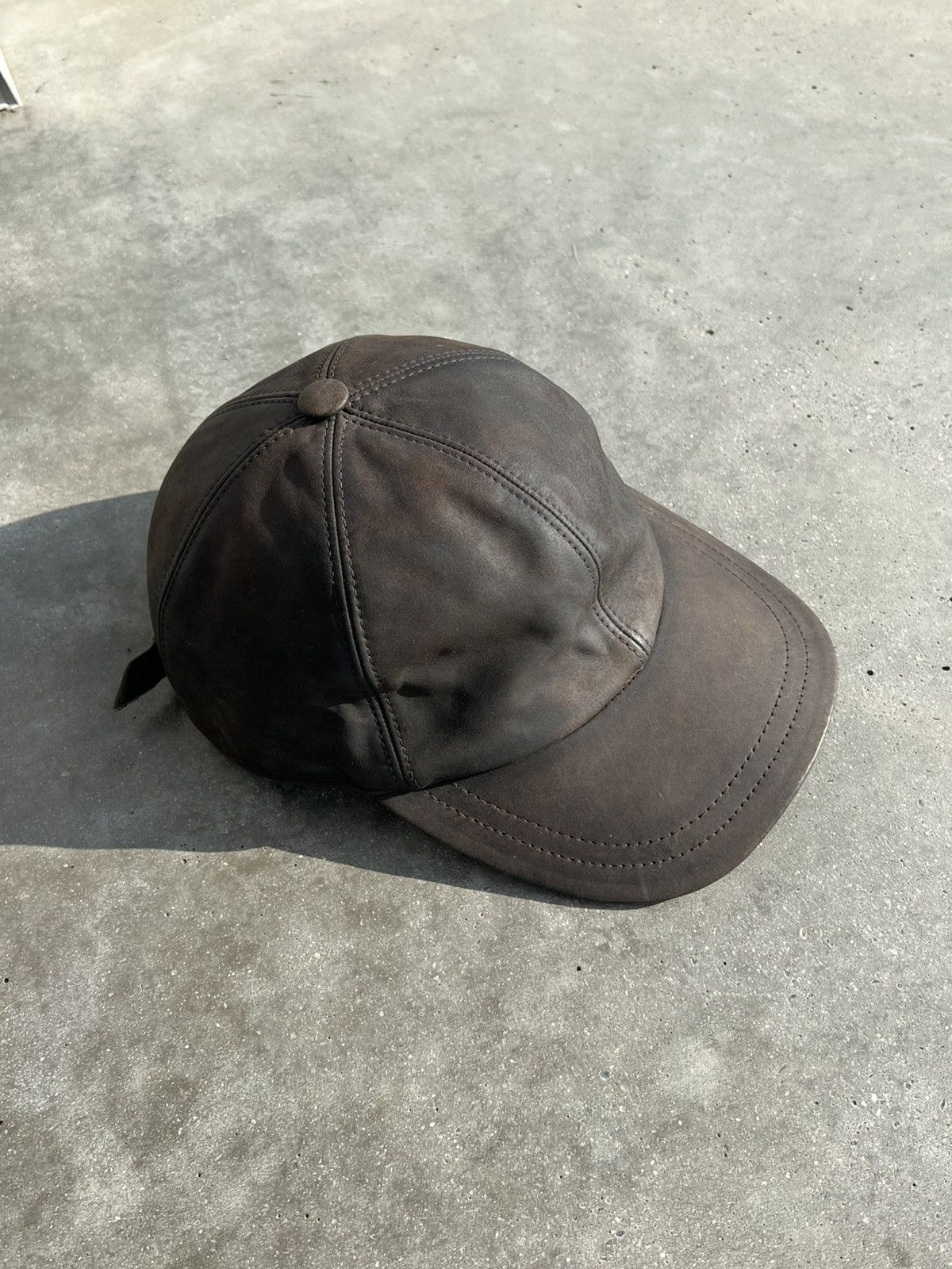 Genuine Leather × Vintage Vintage Genue Leather Cap Size ONE SIZE - 2 Thumbnail