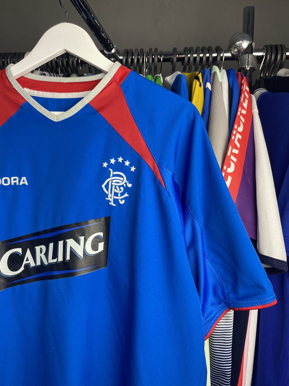 Diadora 2003/04 DIADORA RANGERS HOME SOCCER FOOTBALL JERSEY SHIRT Size US L / EU 52-54 / 3 - 4 Thumbnail