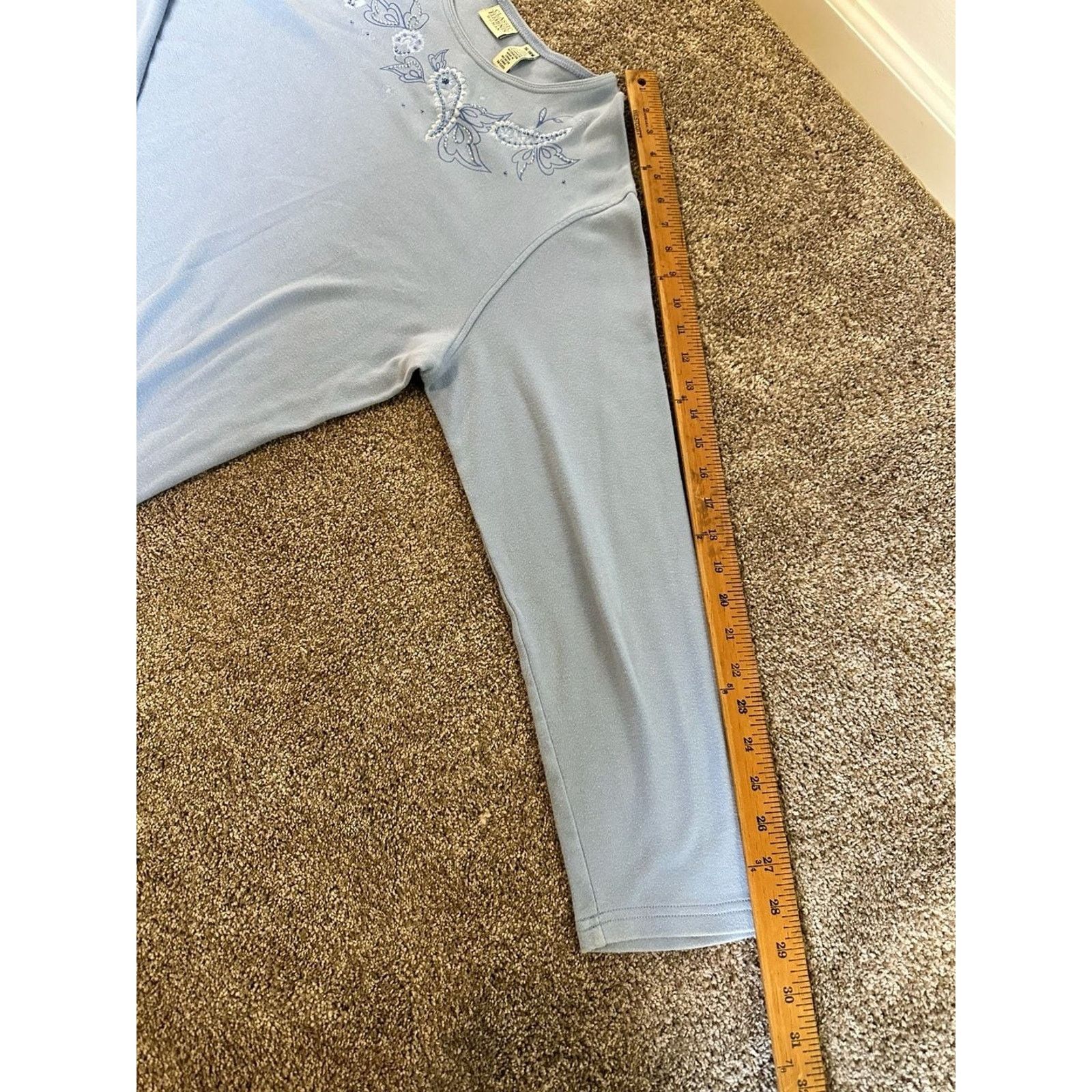 Other Woman Light Blue Embroidered Long Sleeve16-18W Size XXL / US 16-18 / IT 52-54 - 5 Thumbnail