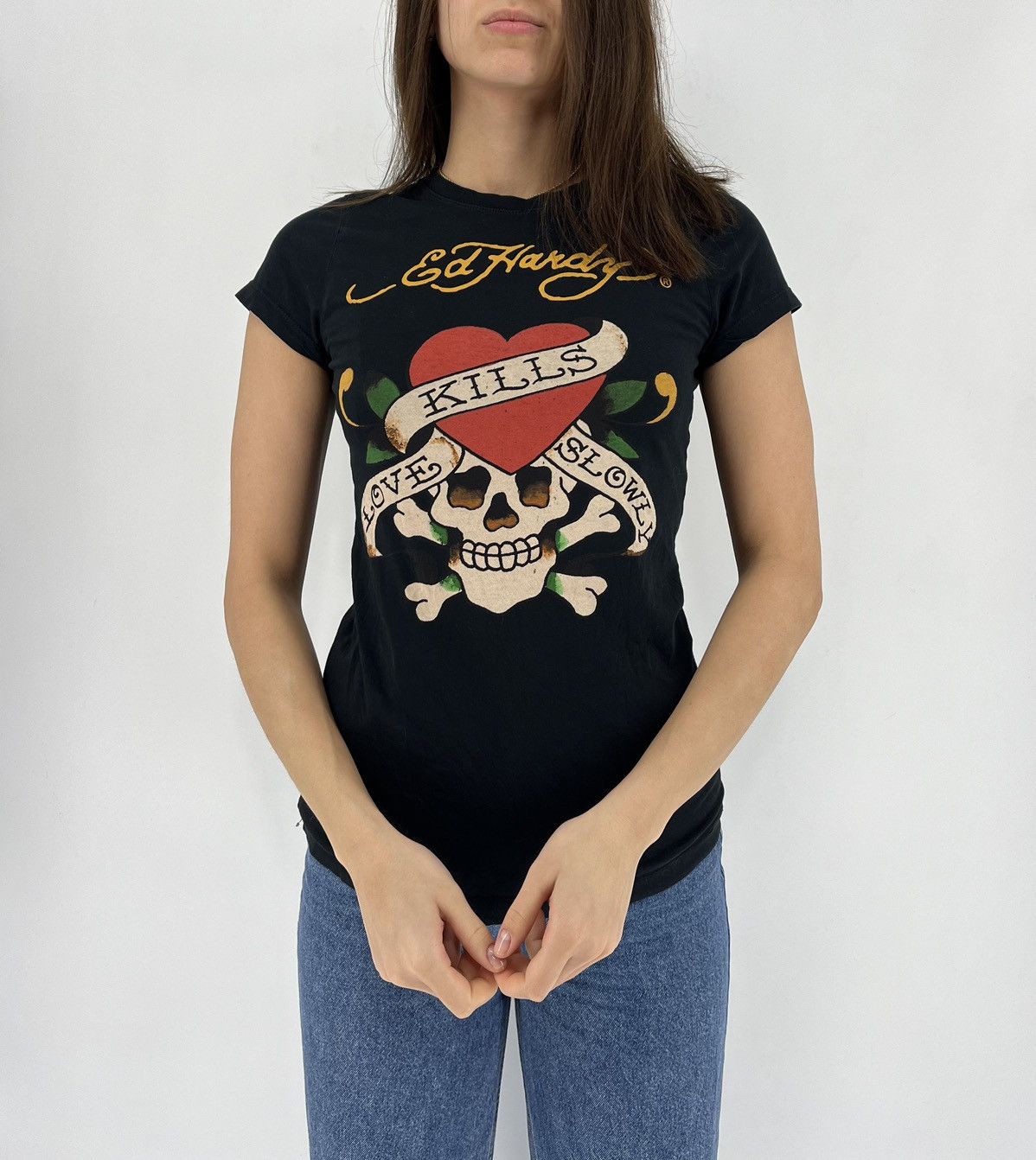 Christian Audigier Vintage Y2K Christian Audigier Women’s Rhinestones T-Shirt Size M / US 6-8 / IT 42-44 - 1 Thumbnail