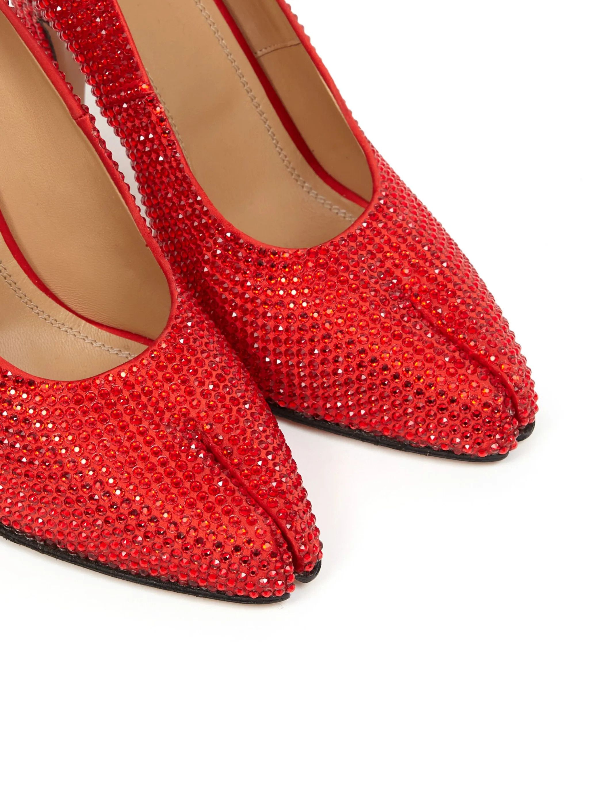Maison Margiela oc11z0325 Tabi 110mm Rhinestone-Embellished Pumps in Red Size US 8 / IT 38 - 5 Thumbnail