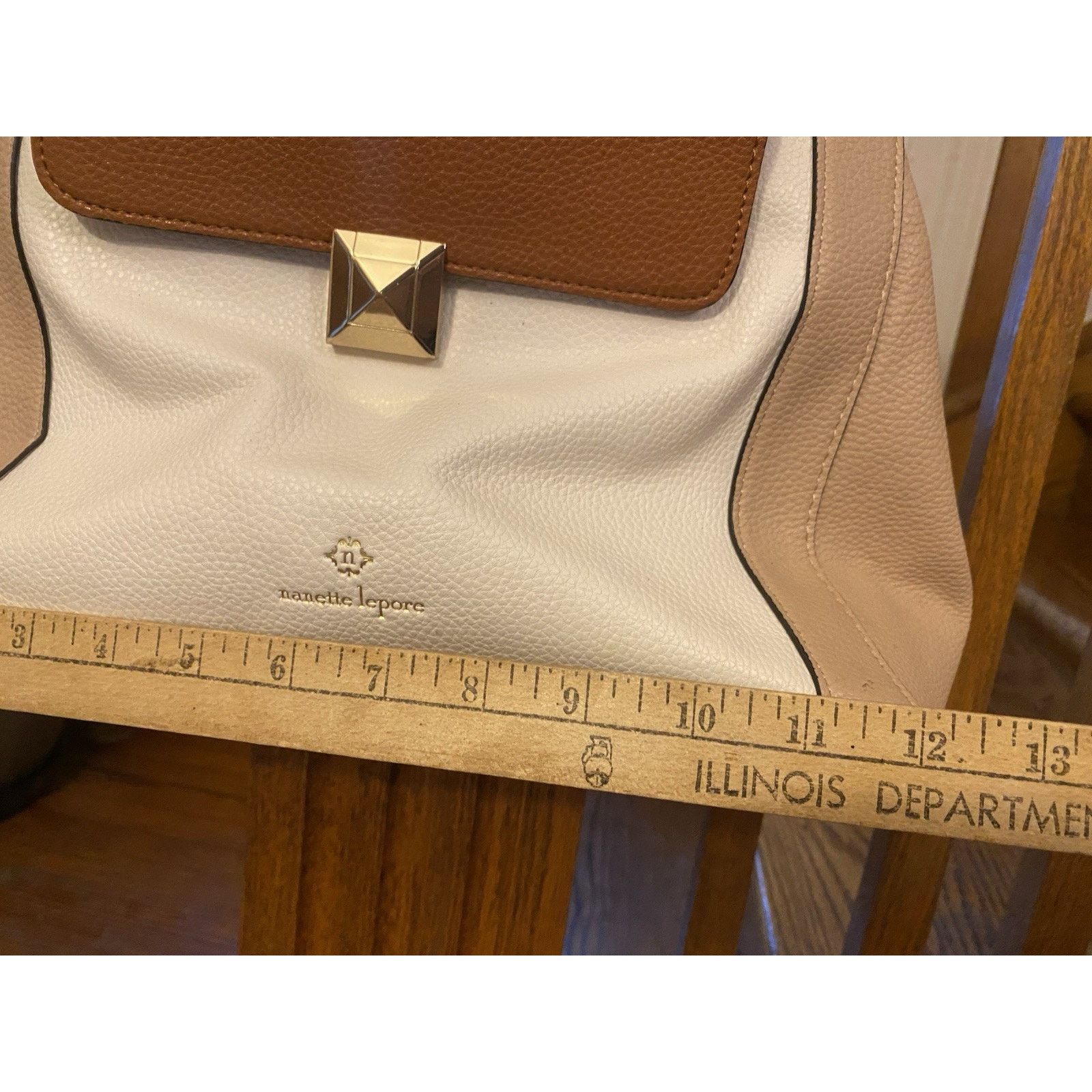 Nanette Lepore Nanette Lepore Handbag Women’s 2 Toned Beige Gold Chain Size ONE SIZE - 9 Thumbnail