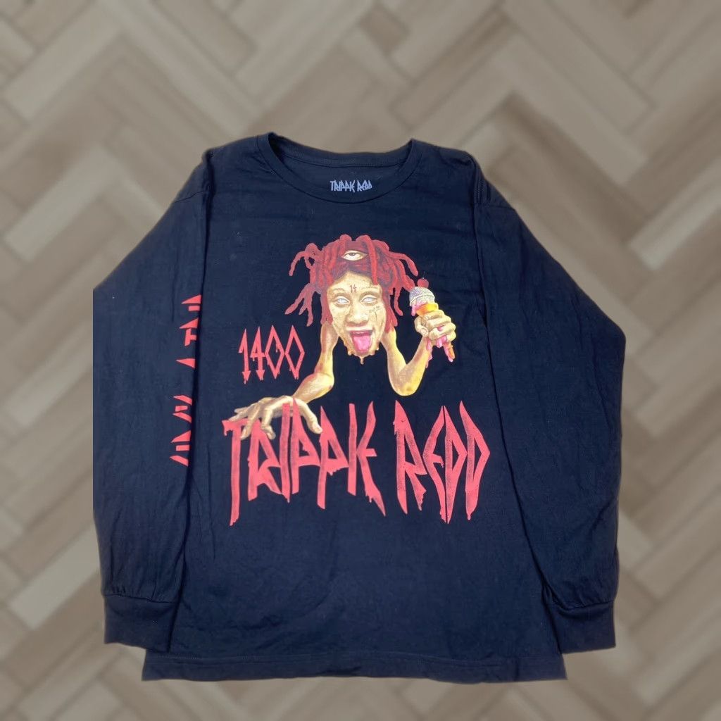 Vintage Trippie Redd Shirt Unisex Adults T-Shirt Long Sleeve Black Crew Neck 1400 Lifes A Trip Graphic Print Hip Hop Music Modern Regular M Size US M / EU 48-50 / 2 - 1 Thumbnail