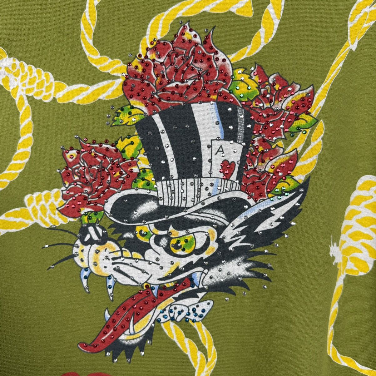 Ed Hardy × Vintage Vintage Y2K Ed Hardy By Christian Audigier Overprint T-Shirt Size XS / US 0-2 / IT 36-38 - 7 Thumbnail