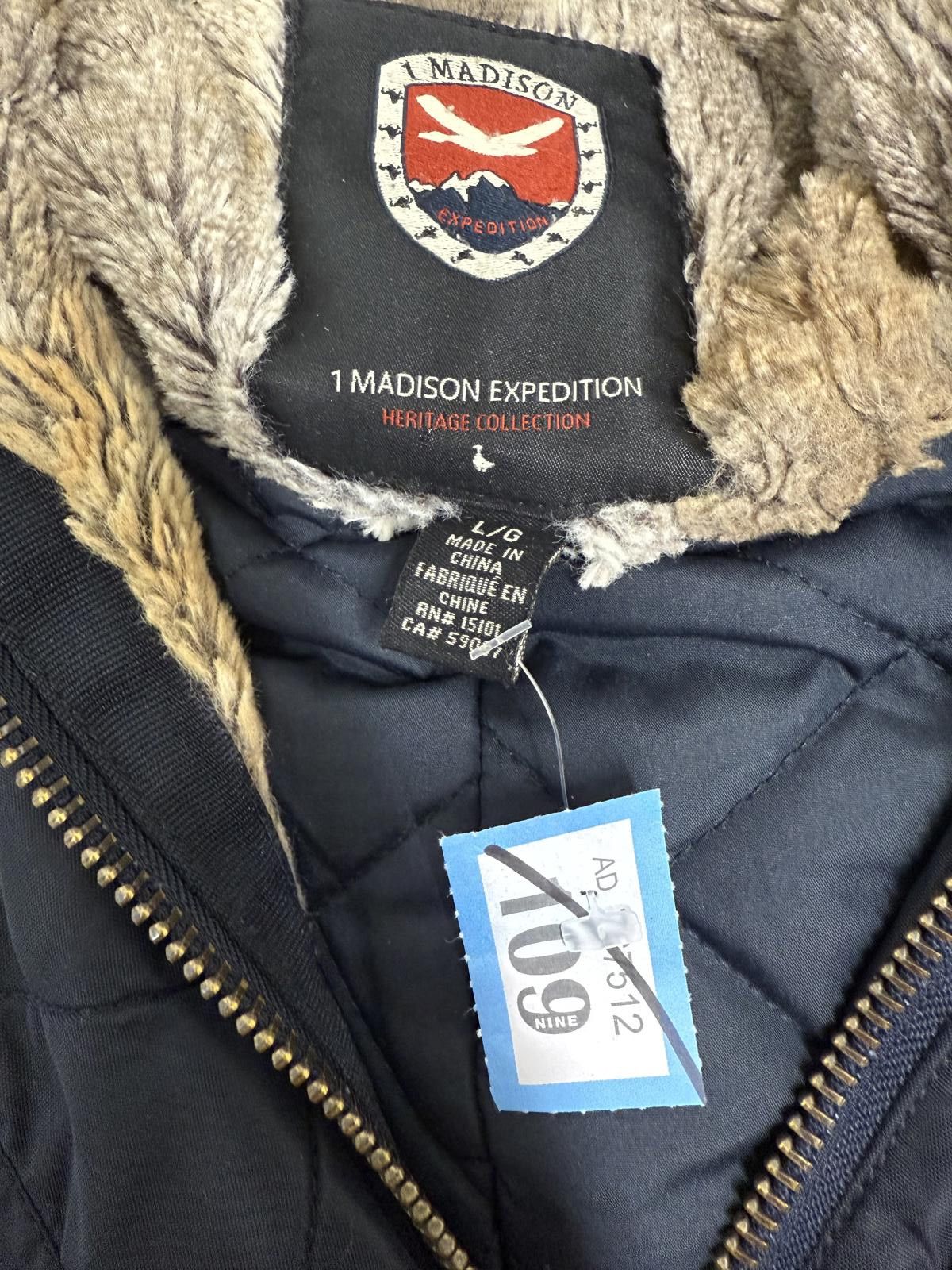 Other Men's Navy Blue Parka with Faux Fur Hood Size US L / EU 52-54 / 3 - 2 Thumbnail
