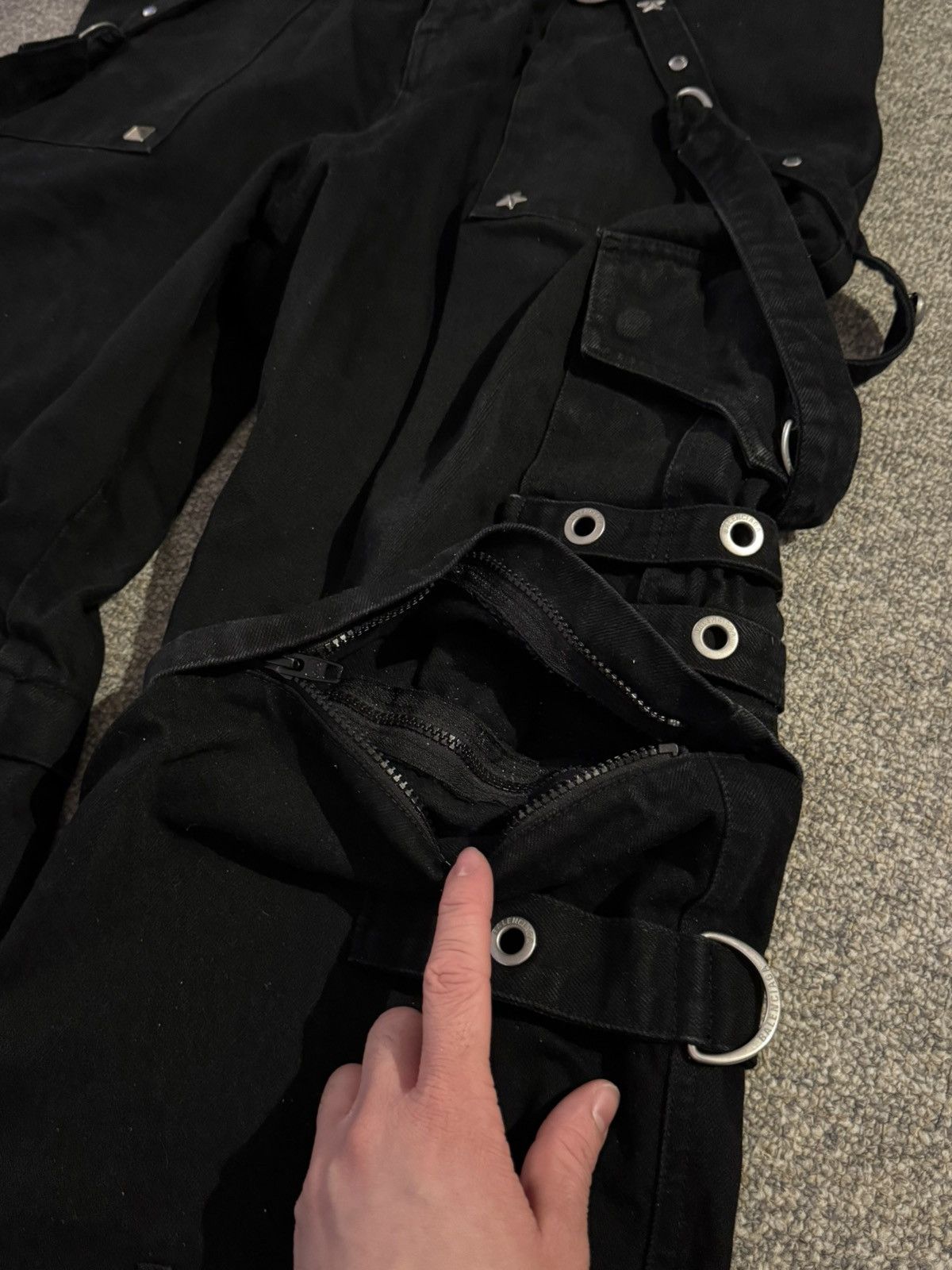 Balenciaga BALENCIAGA - Black denim ravers *RARE! Size US 30 / EU 46 - 12 Thumbnail