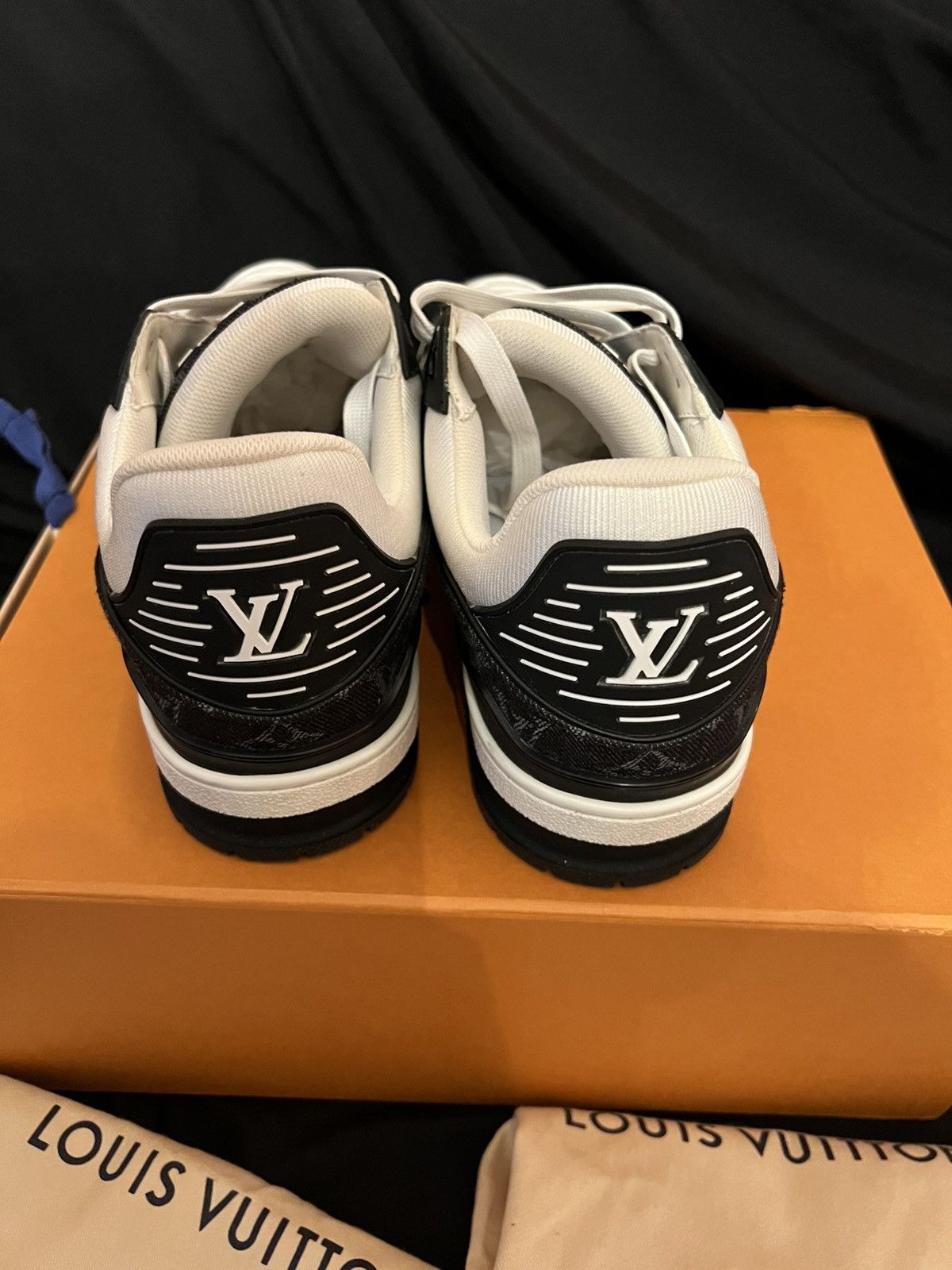 Louis Vuitton Louis Vuitton Trainers Black White Denim Sneakers Monogram Size US 10.5 / EU 43-44 - 4 Thumbnail