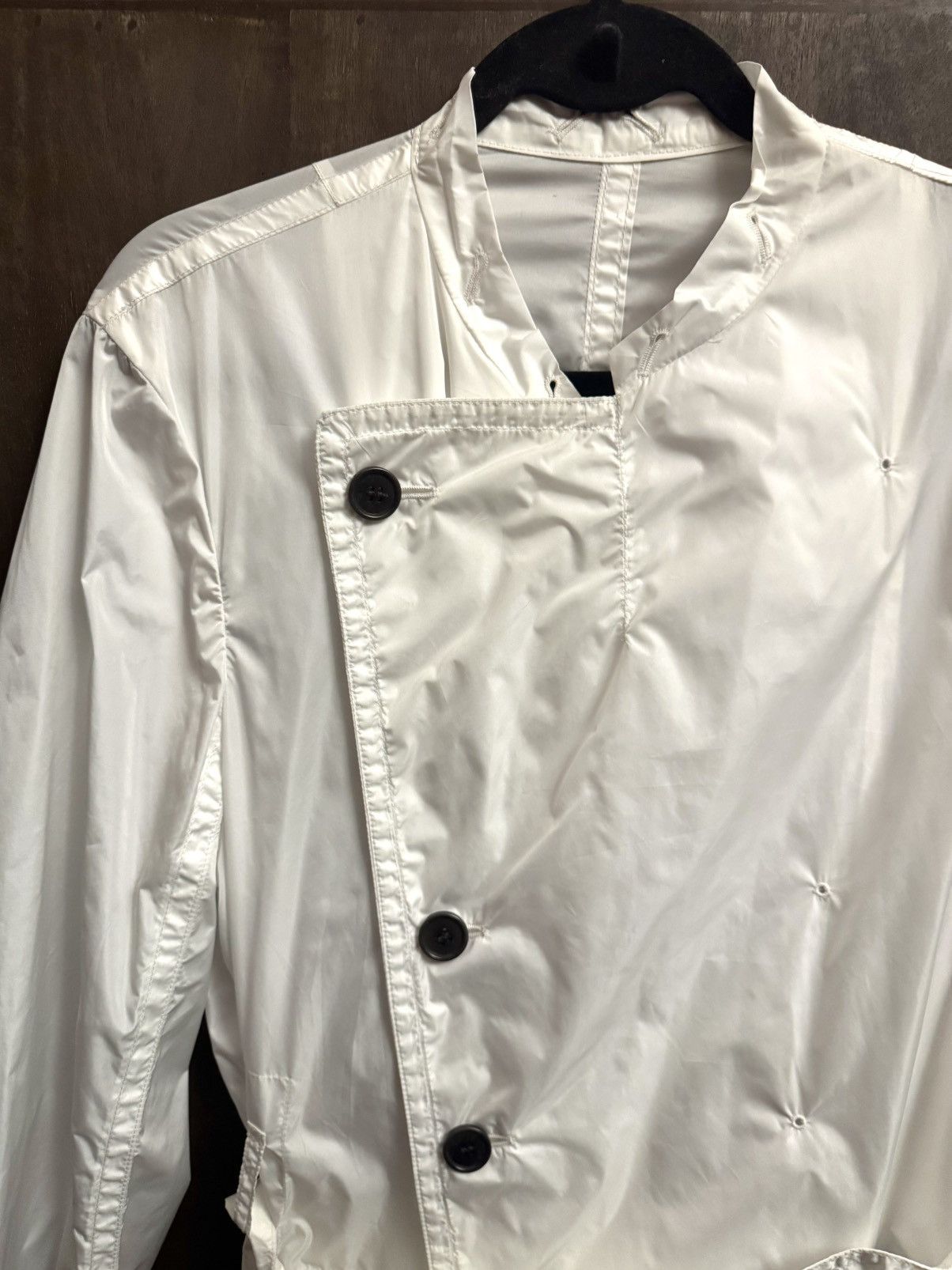 Dries Van Noten dries van noten asymmetrical white rain coat M Size US M / EU 48-50 / 2 - 7 Thumbnail