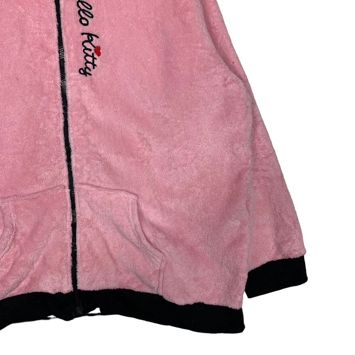 Japanese Brand HELLO KITTY EMBROIDERY LOGO PINK FLEECE HODDIES #0095-C6 Size US XXL / EU 58 / 5 - 5 Thumbnail