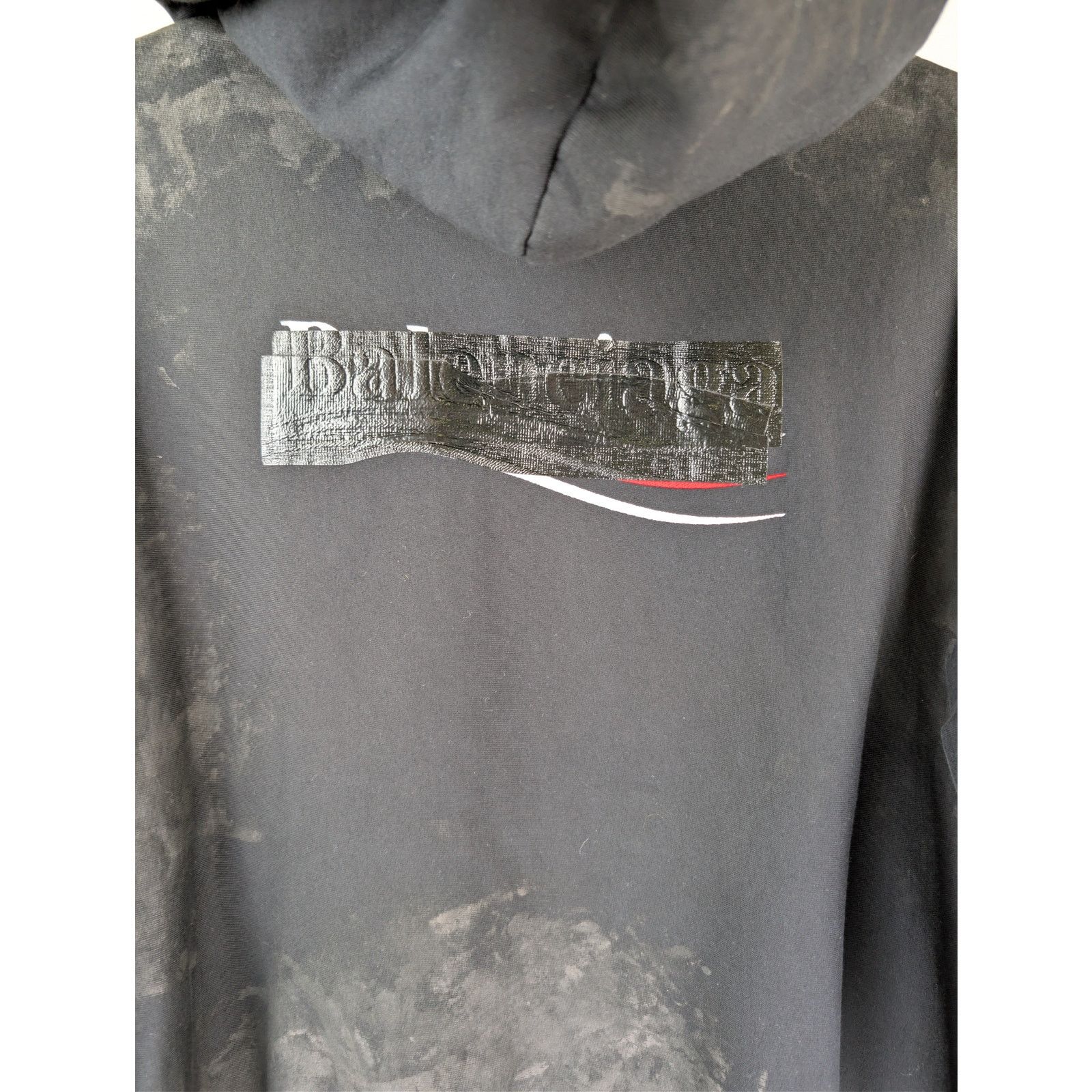Balenciaga o1rshd1 Small Fit Zip up Hoodie in Black/White/Red Size US M / EU 48-50 / 2 - 12 Thumbnail