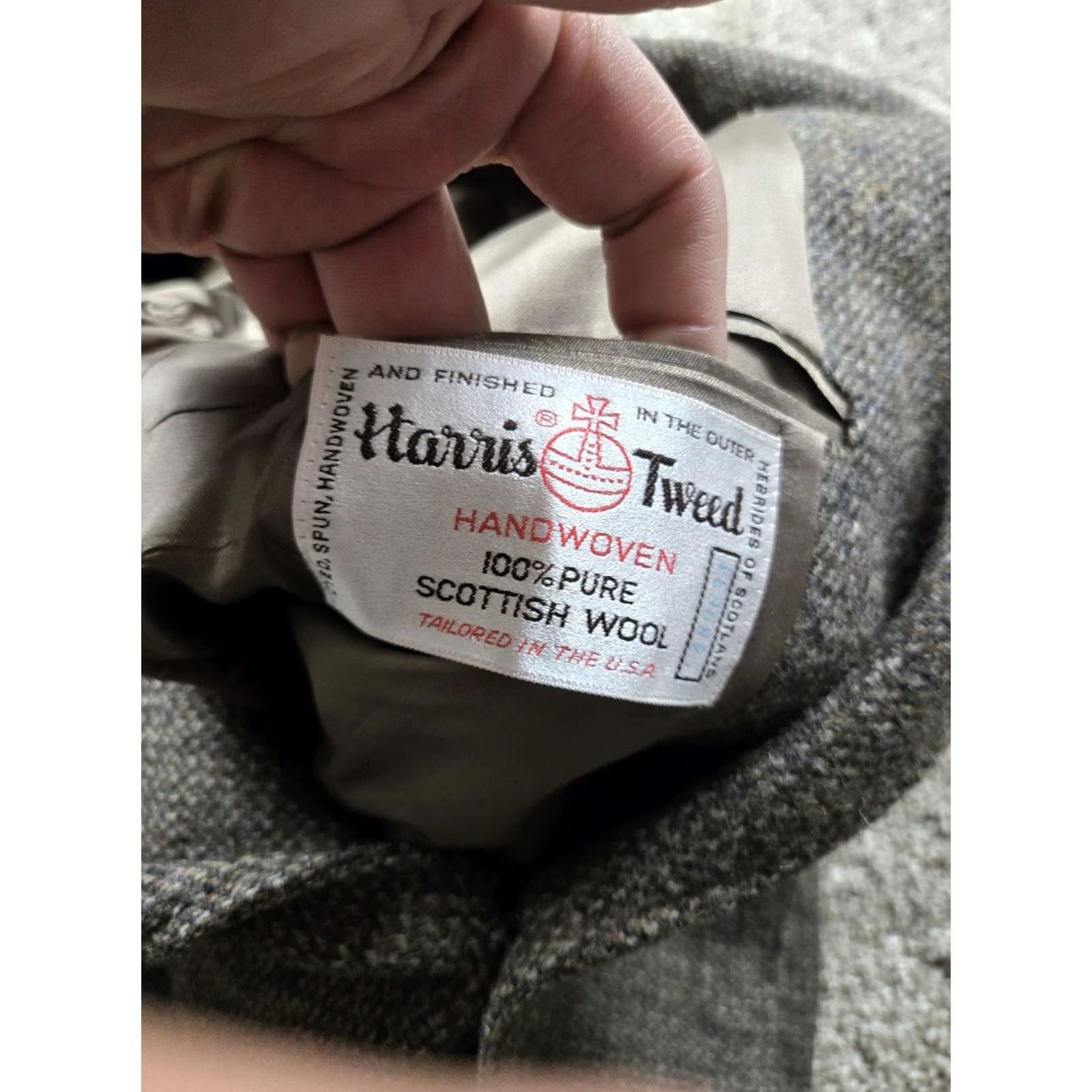 Harris Tweed VINTAGE Harris Tweed Blazer Jacket 44 R Brown Gray Tweed Wool USA Made 80s Men Blazer 2 Piece Single-Breasted USA Mens Size 44R - 6 Thumbnail