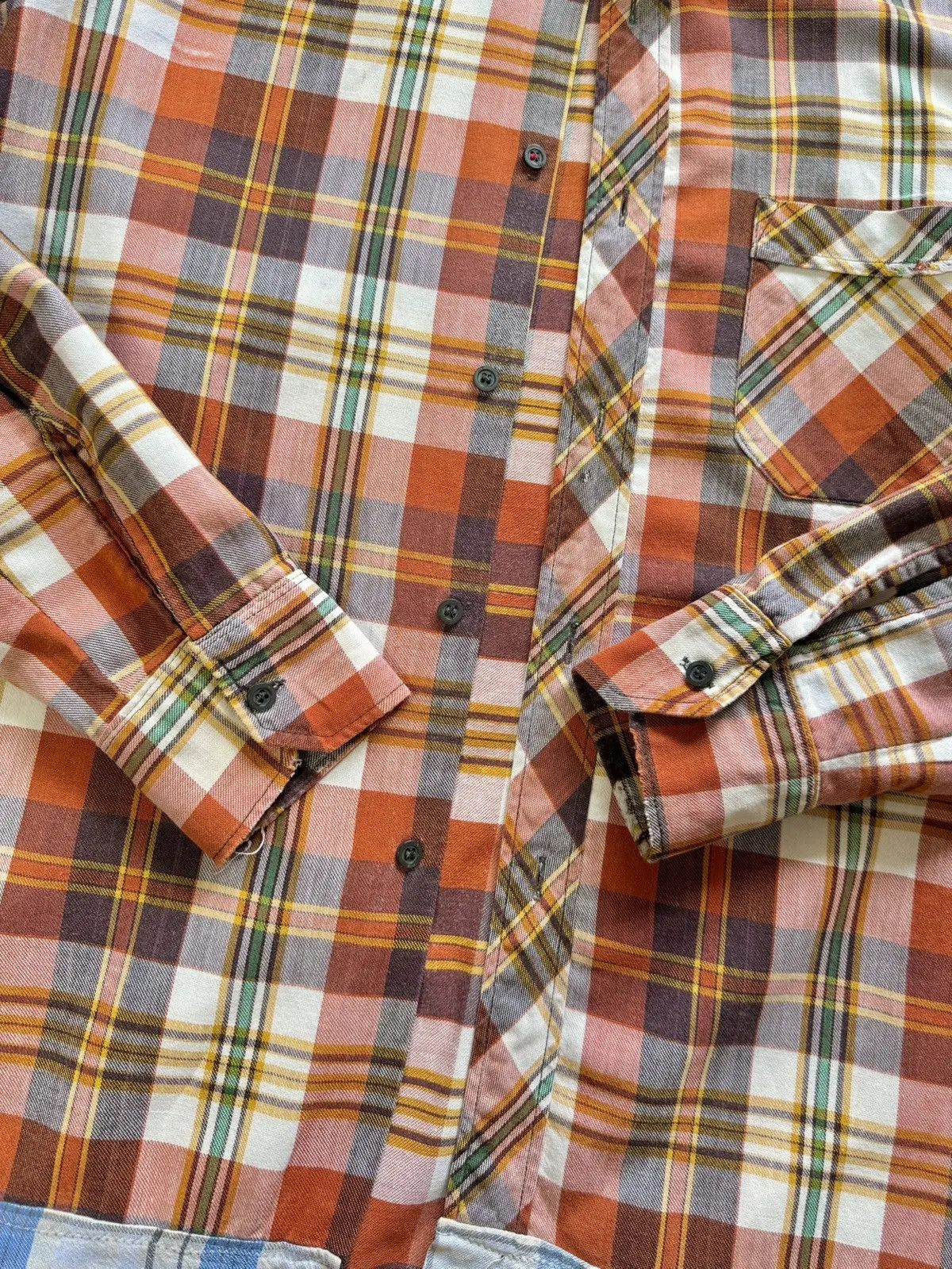 Vintage 80s Vintage Flannel Distressed Reconstructed Check Shirt Size US L / EU 52-54 / 3 - 12 Thumbnail