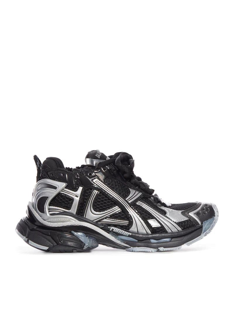 BALENCIAGA Runner $1190 Women's Black/Silver Sneakers New