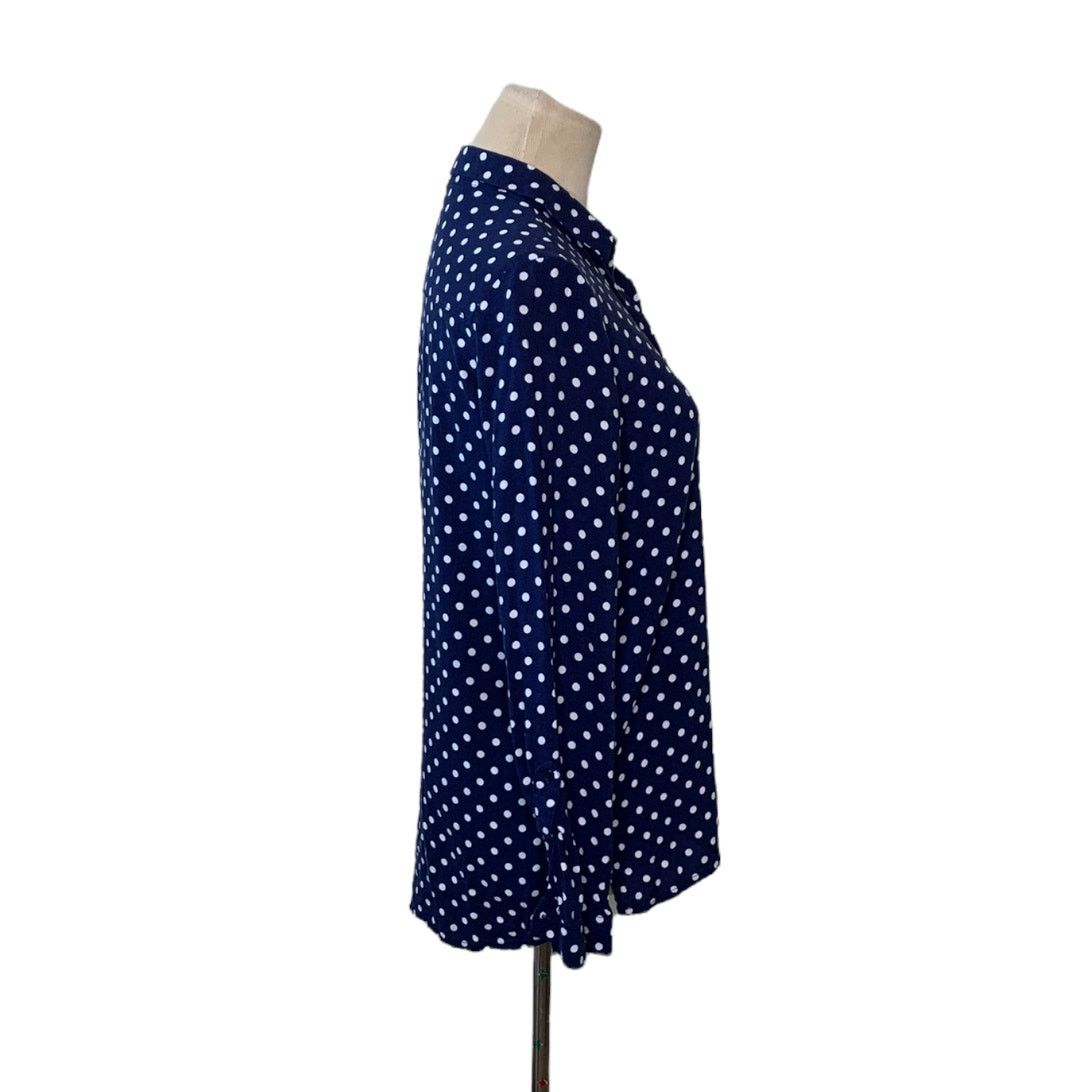 H&M H&M blue white polka dots long sleeves buttoned shirt size 4 Size S / US 4 / IT 40 - 6 Thumbnail