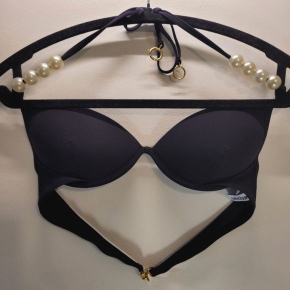 Moschino Moschino swim Black bikini pearl top size 34 medium Size ONE SIZE - 1 Thumbnail