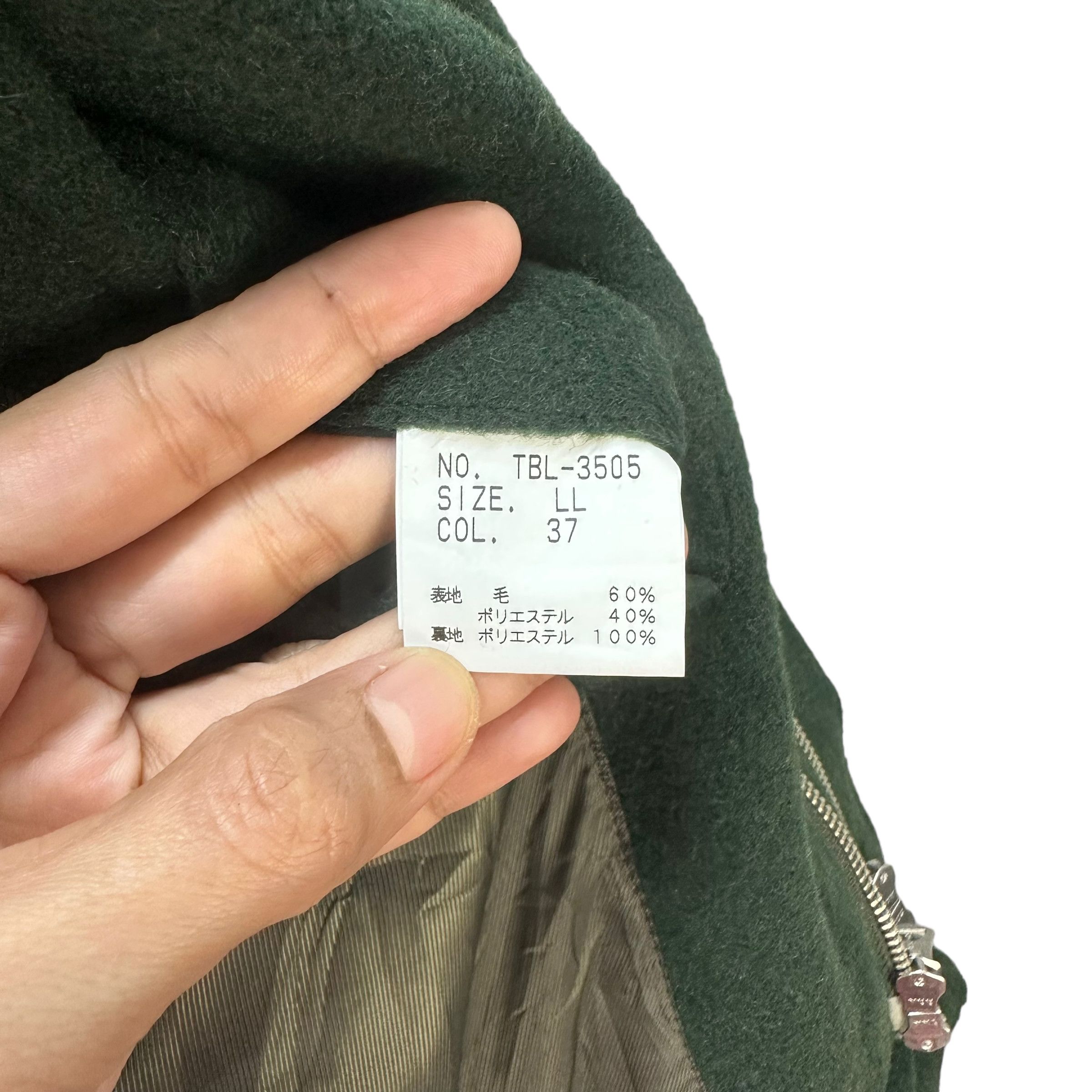 Tornado Mart TORNADO MART GREEN WOOL HOODED ASYMMETRIC JACKET #8330-004 Size L / US 10 / IT 46 - 9 Thumbnail