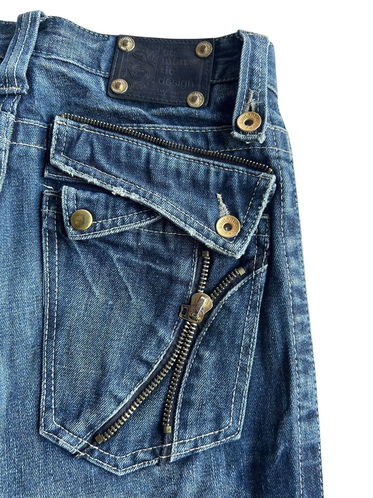 Kapital Flare Semantic Design Japanese Distressed Denim Jeans Size US 31 - 9 Thumbnail