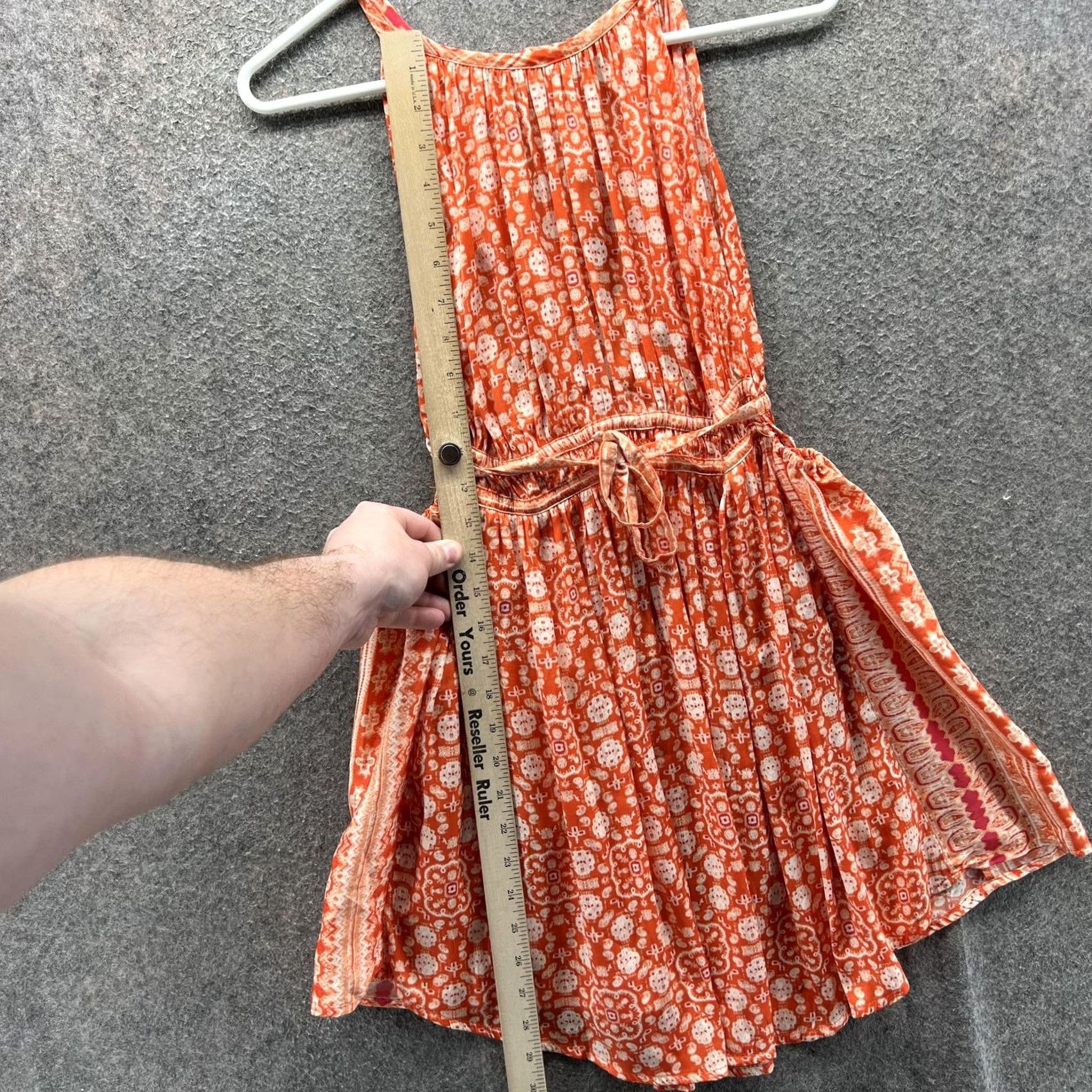Free People Free People Dress Womens Small Orange Floral Halter Mini Sundress Boho Belted Size S / US 4 / IT 40 - 4 Thumbnail