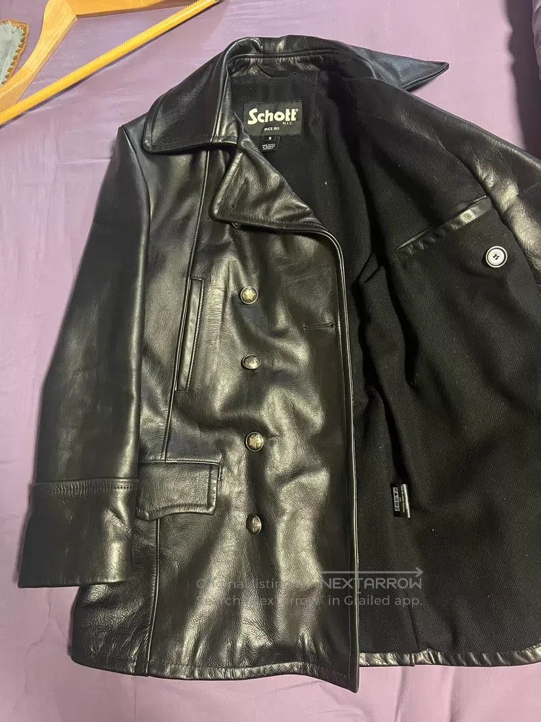 Schott Schott Slim double-breasted cowhide rock moto coat Size US S / EU 44-46 / 1 - 3 Thumbnail