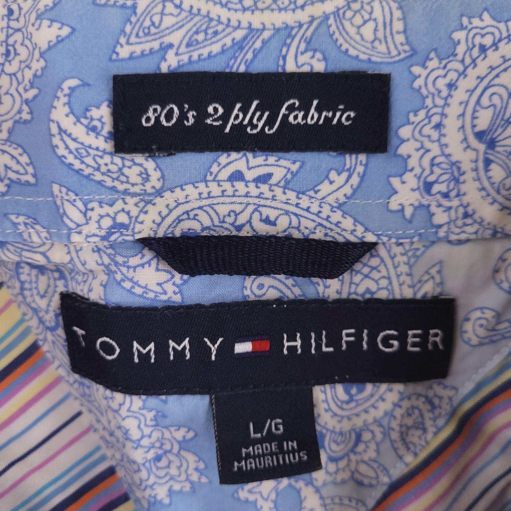Tommy Hilfiger Tommy Hilfiger Shirt Mens Large Striped Club Shirt 80s Yellow Button-Up Short Sleeve Size US L / EU 52-54 / 3 - 4 Thumbnail