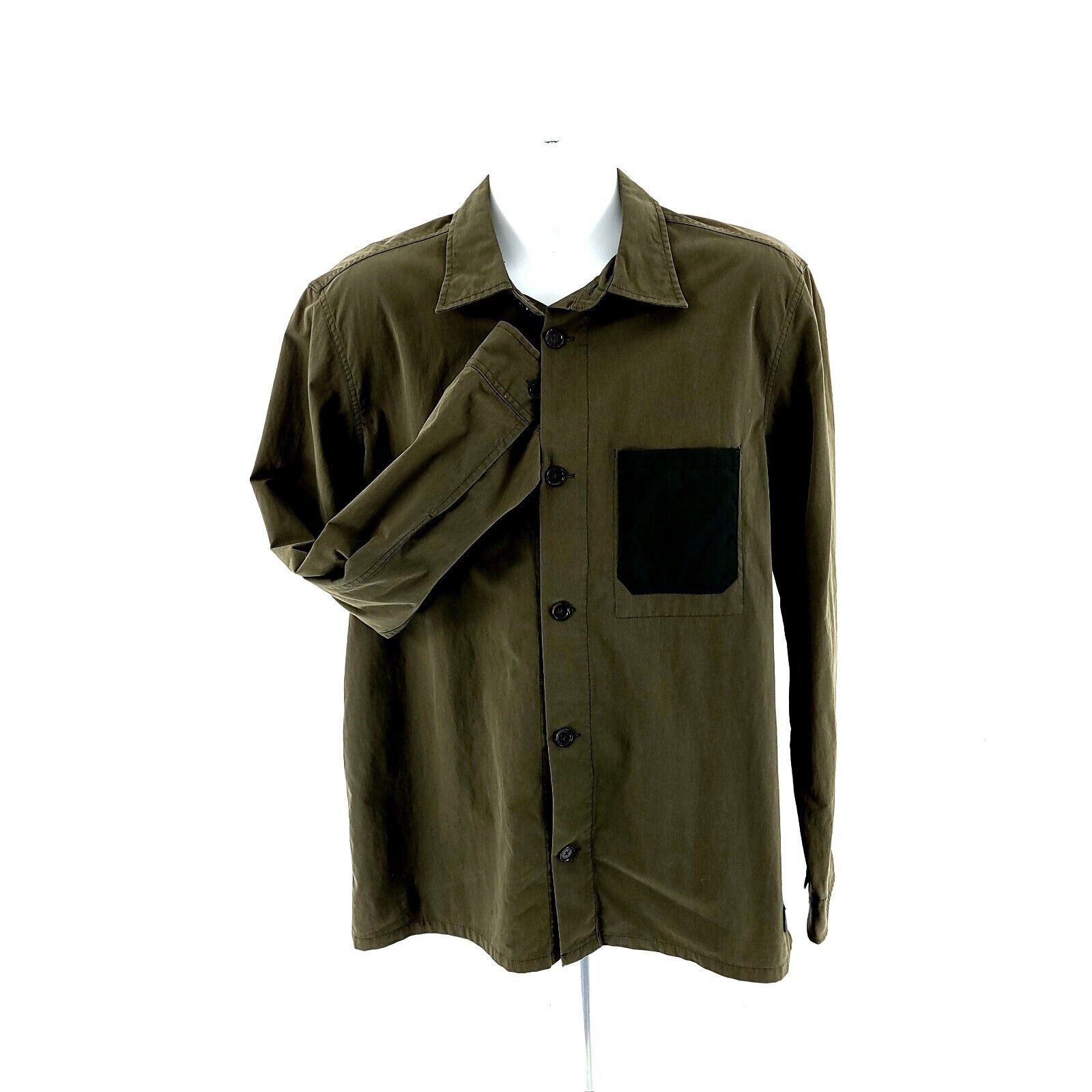 Calvin Klein Calvin Klein Green Large Pocket Front Cotton Collared Dress Size US L / EU 52-54 / 3 - 4 Thumbnail