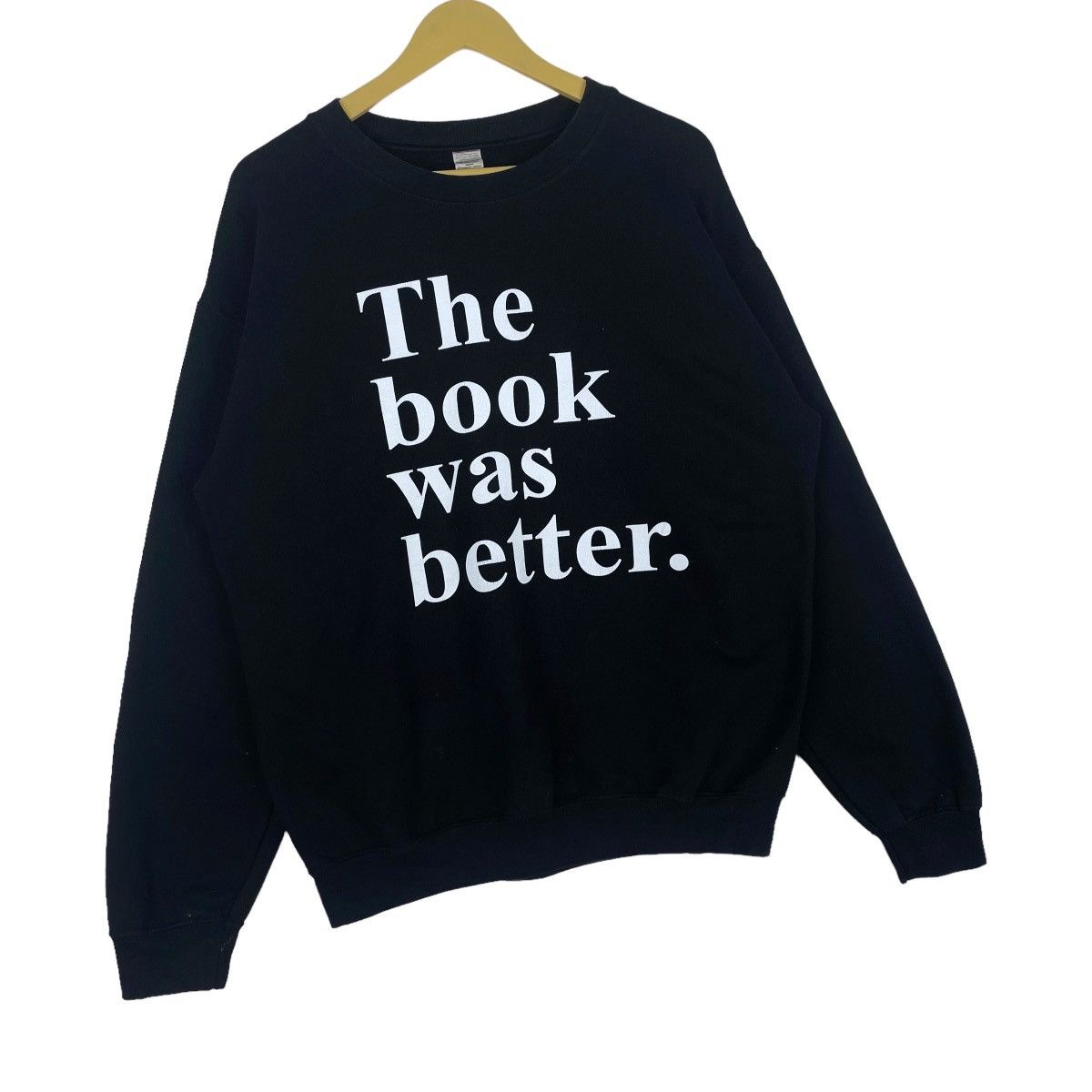 Designer × Vintage The Book Was Better Sweatshirt Black Crewneck pullover Size US L / EU 52-54 / 3 - 4 Thumbnail