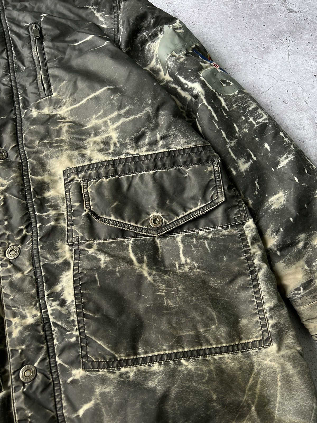 Diesel Crazy Vintage Diesel Avant Garde Faded Bomber Parka Jacket Size US XL / EU 56 / 4 - 5 Thumbnail