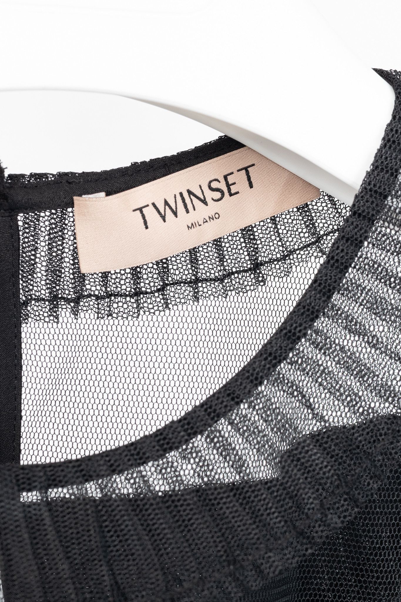TWINSET Twinset Black Pleated Flounce Tulle Blouse Size S / US 4 / IT 40 - 4 Thumbnail