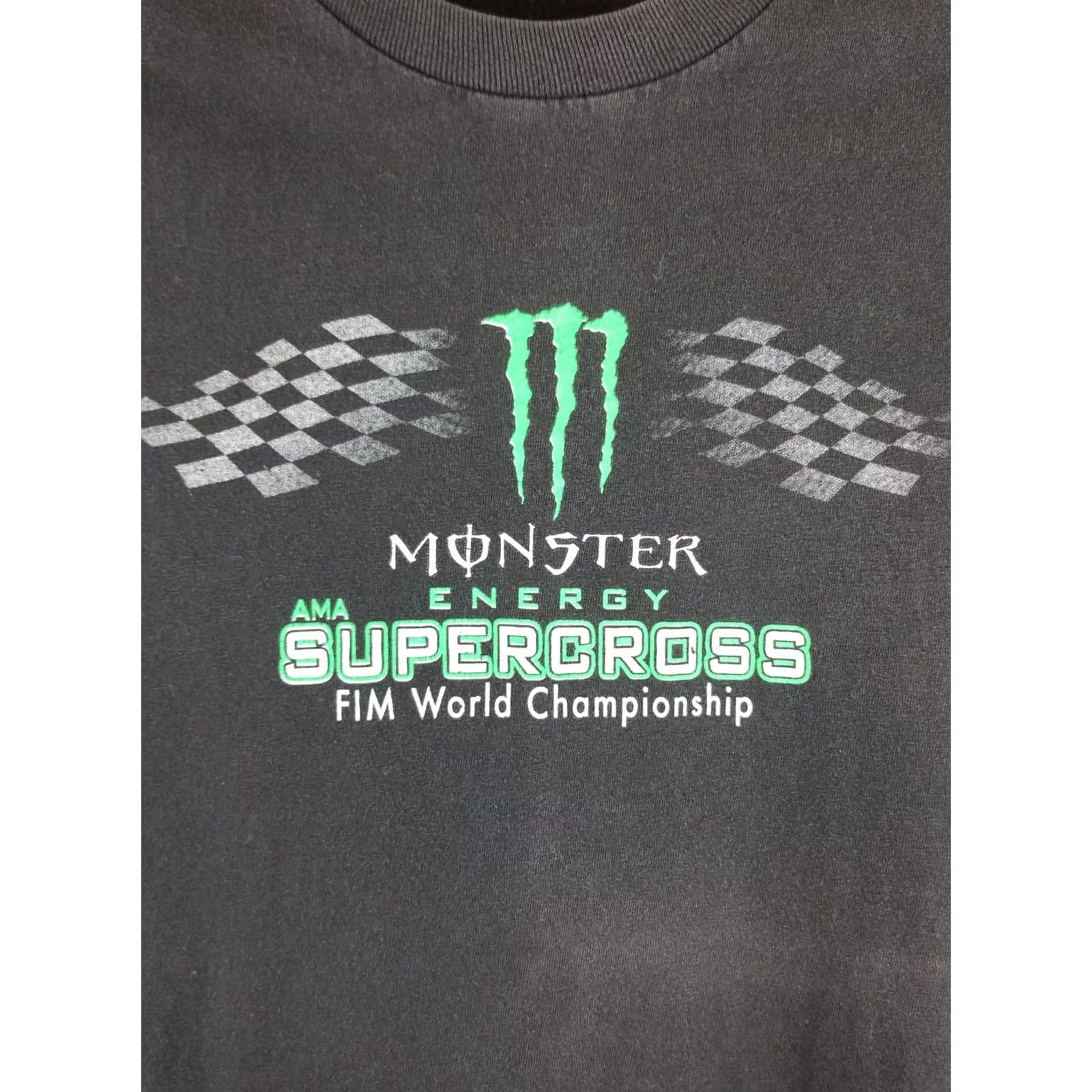 Vintage VINTAGE MONSTER ENERGY SUPERCROSS FIM WORLD CHAMPIONSHIP BLACK T-SHIRT SZ L Shirt Men XS? Size US L / EU 52-54 / 3 - 3 Thumbnail