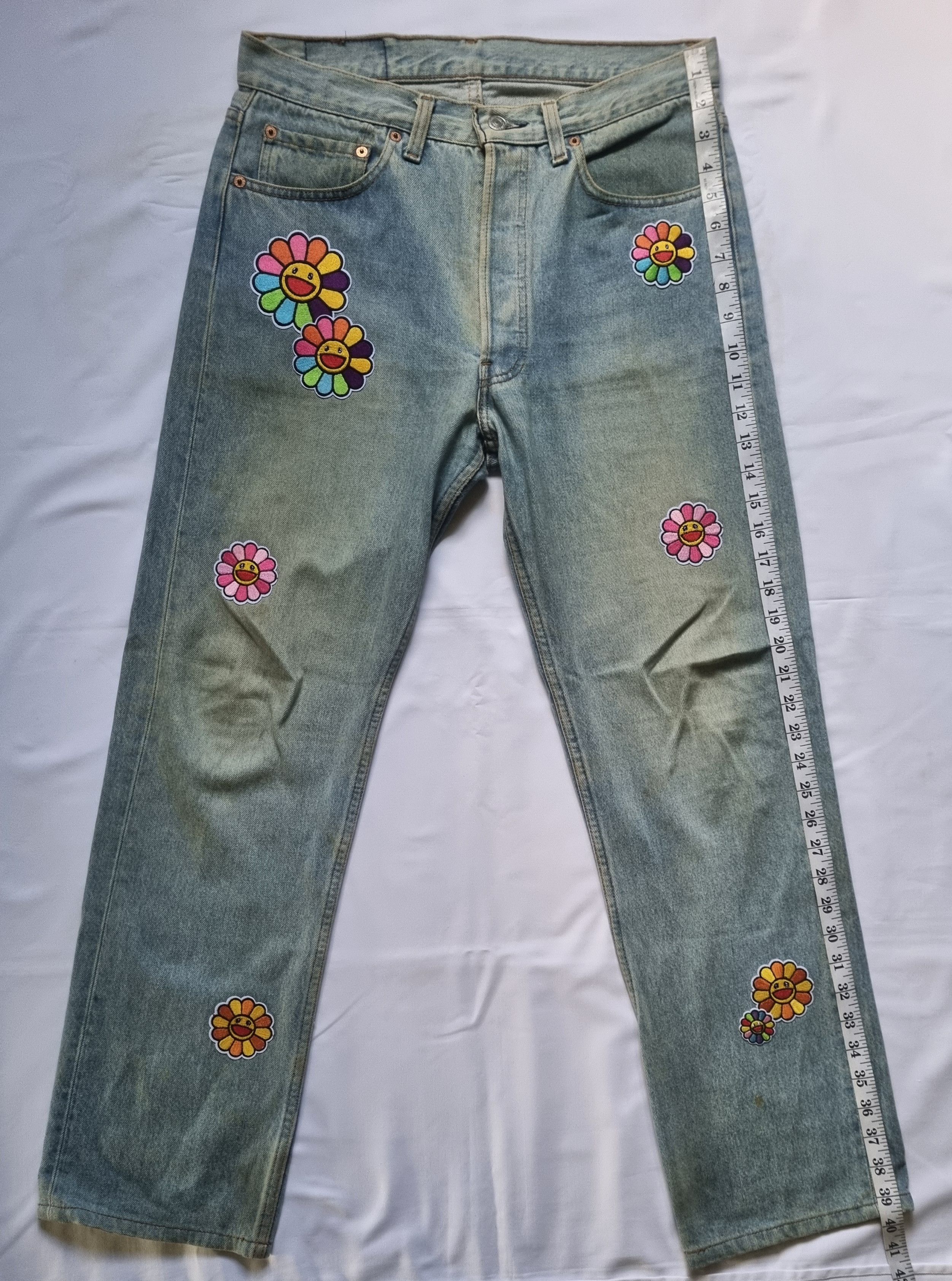 Levi's × Takashi Murakami × Vintage Vintage Levi's 501XX Takashi Murakami Jeans Size US 33 - 5 Thumbnail